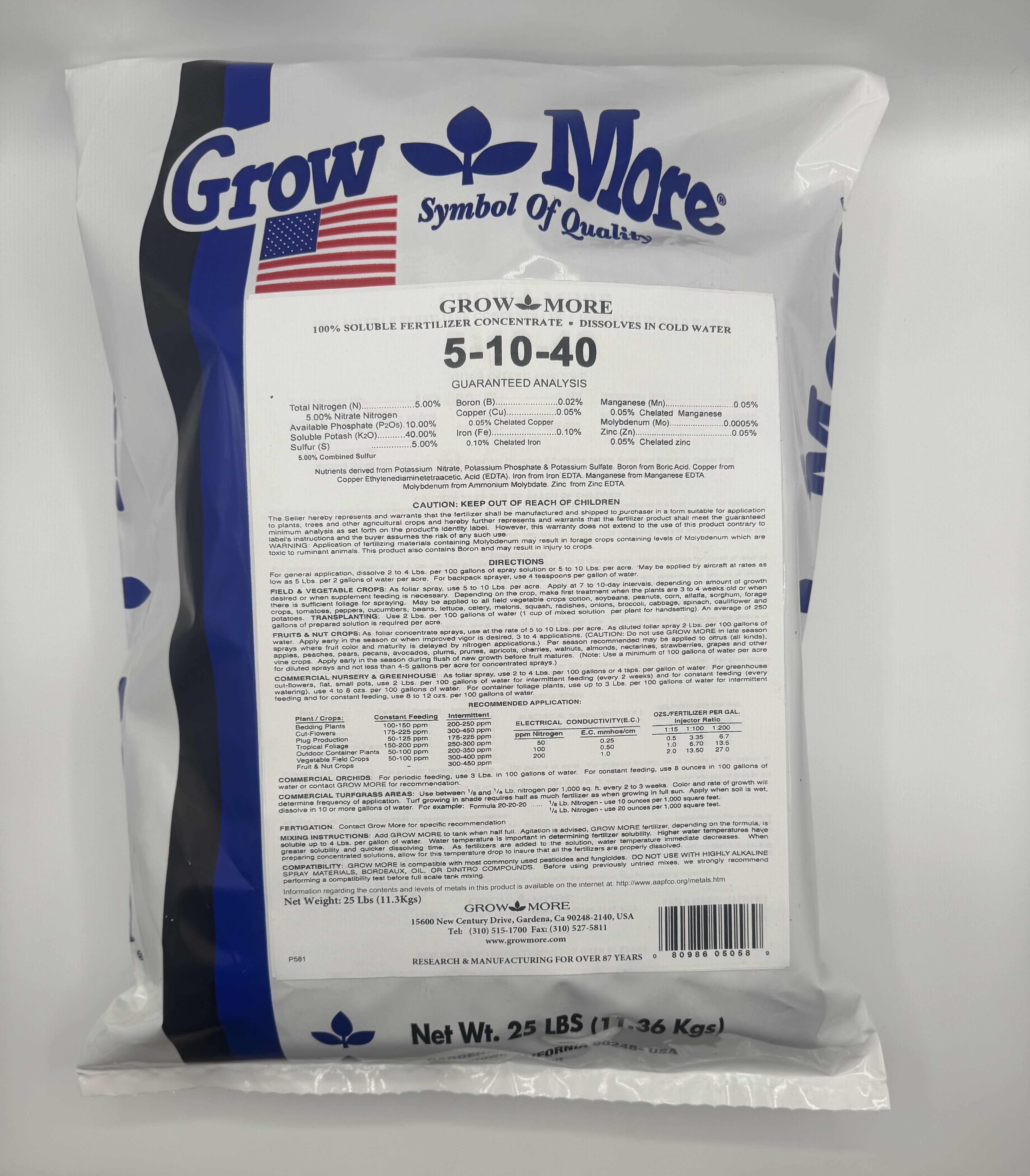 Grow More 25# Standard 05-10-40