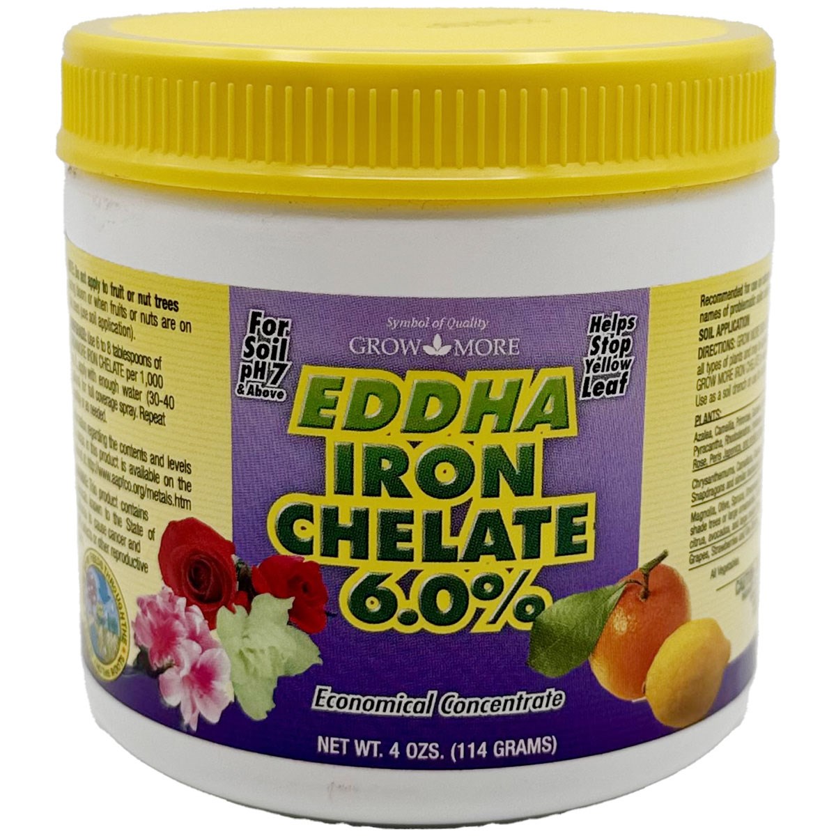 Grow More 4oz EDDHA IRON 6% — priced per each; minimum 12; multiples of 12
