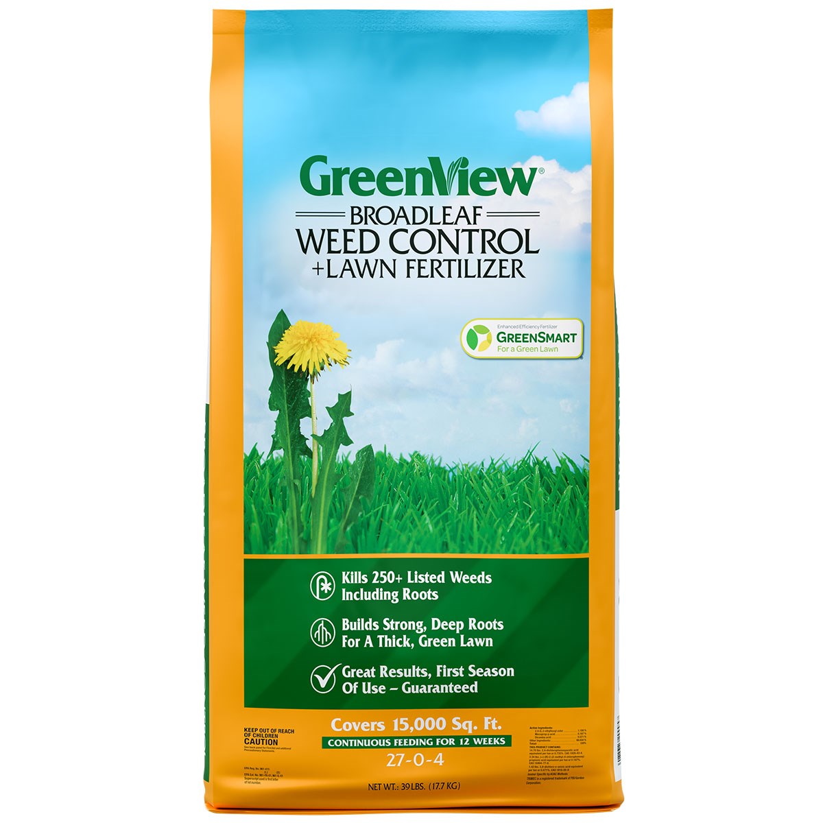 GreenView 5M 27-0-4 Broadleaf Weed Control Plus Lawn Food
