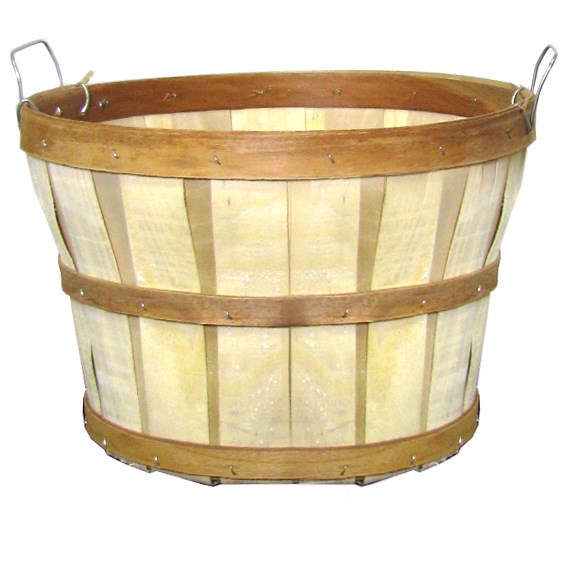 Grower Select Bushel Basket Tub Natural With Wire Handle — Case of 12