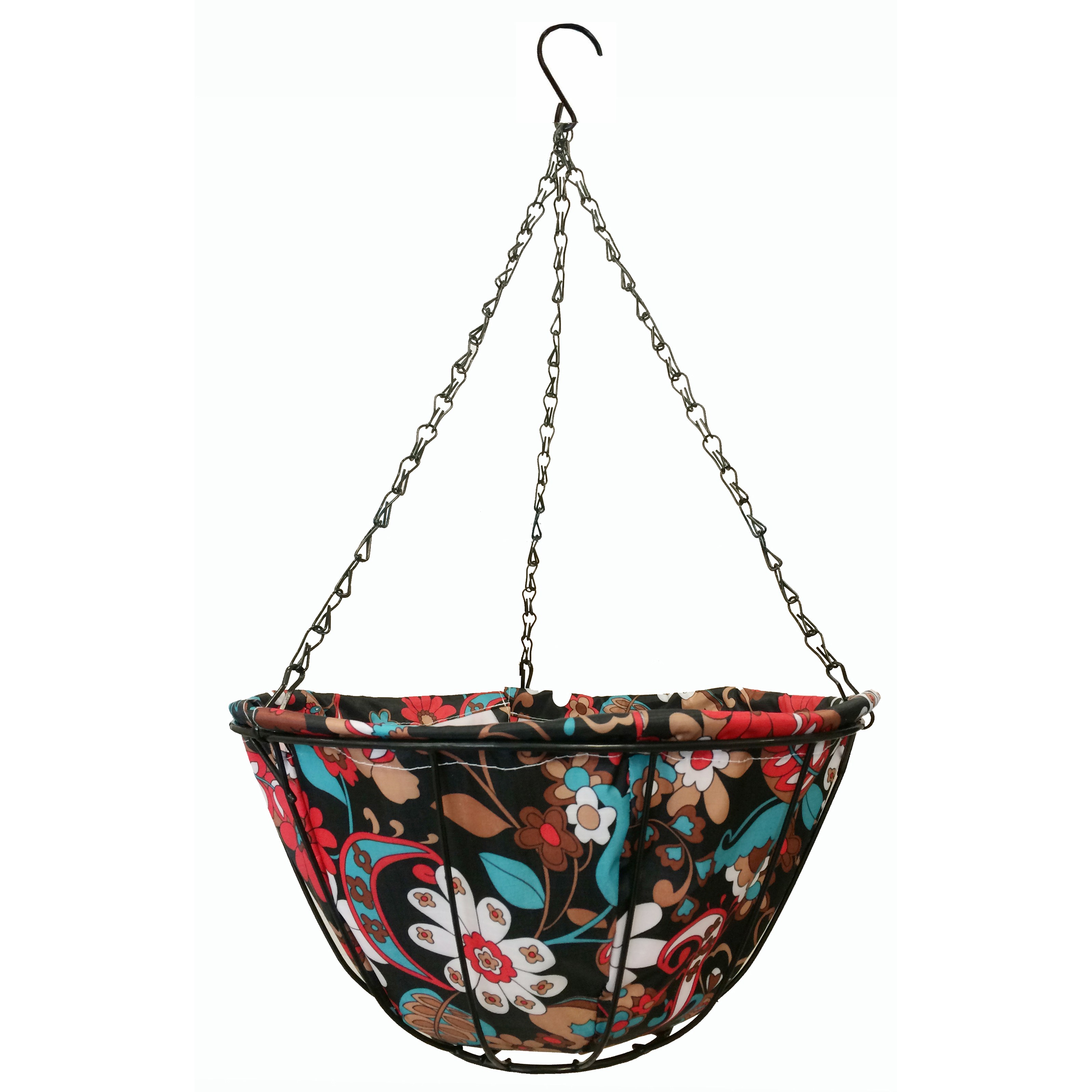 Gardener Select 12" Hanging Basket Black Red Fabric Coco Liner — priced per each; minimum 6; multiples of 6
