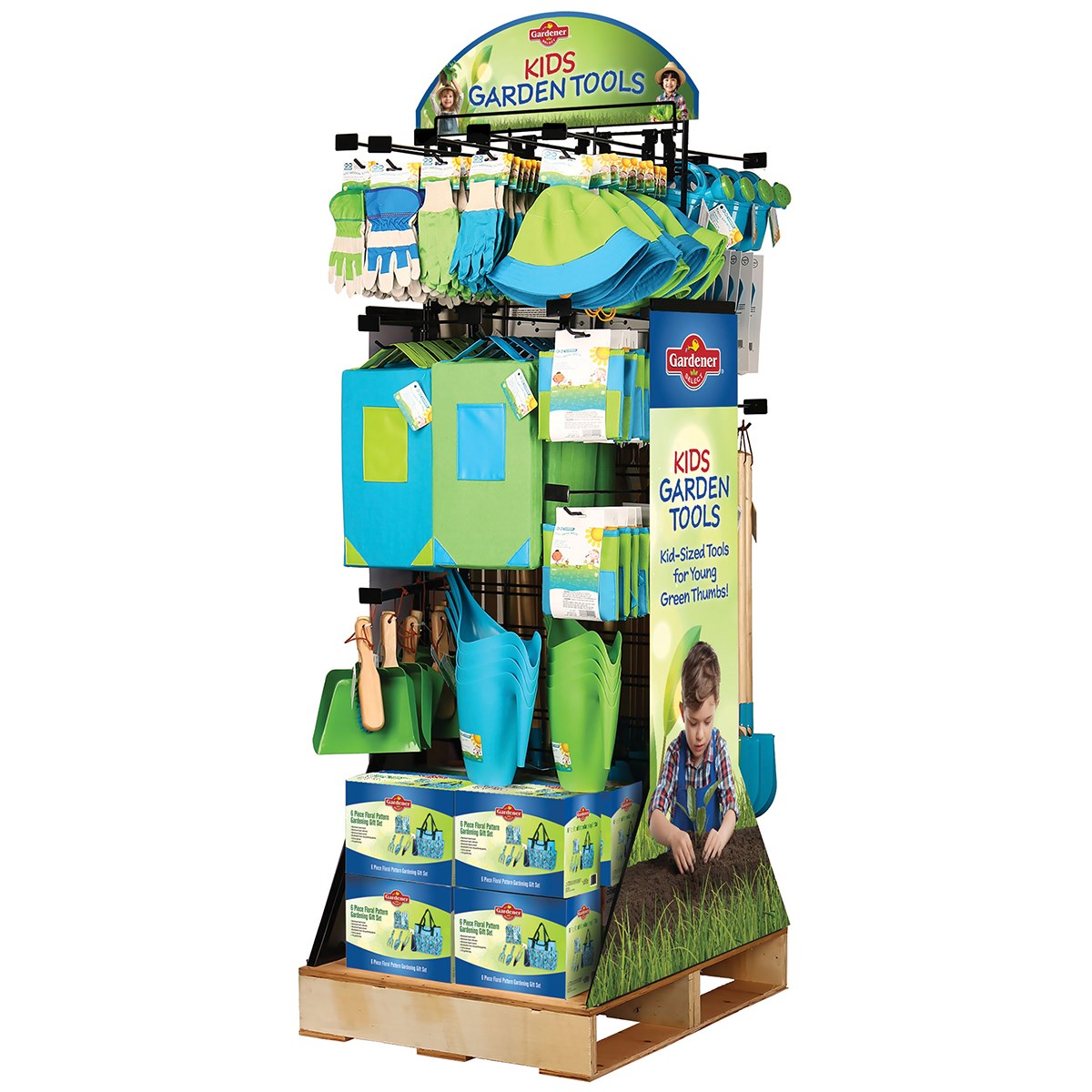 Gardener Select 237pc Kids Tools Display with Rack