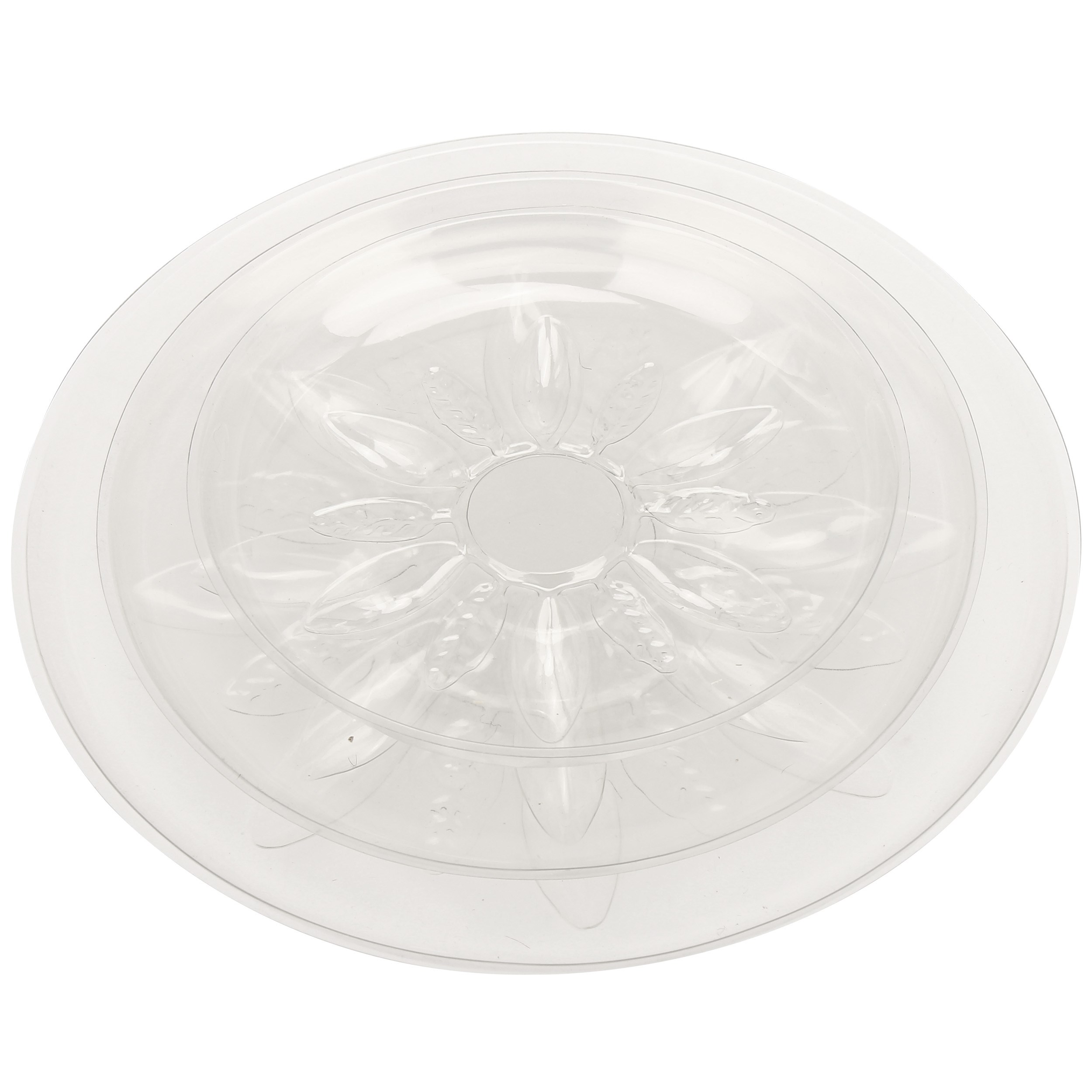 Gardener Select 6" Heavy Duty Clear Plastic Saucer — priced per each; minimum 24; multiples of 24