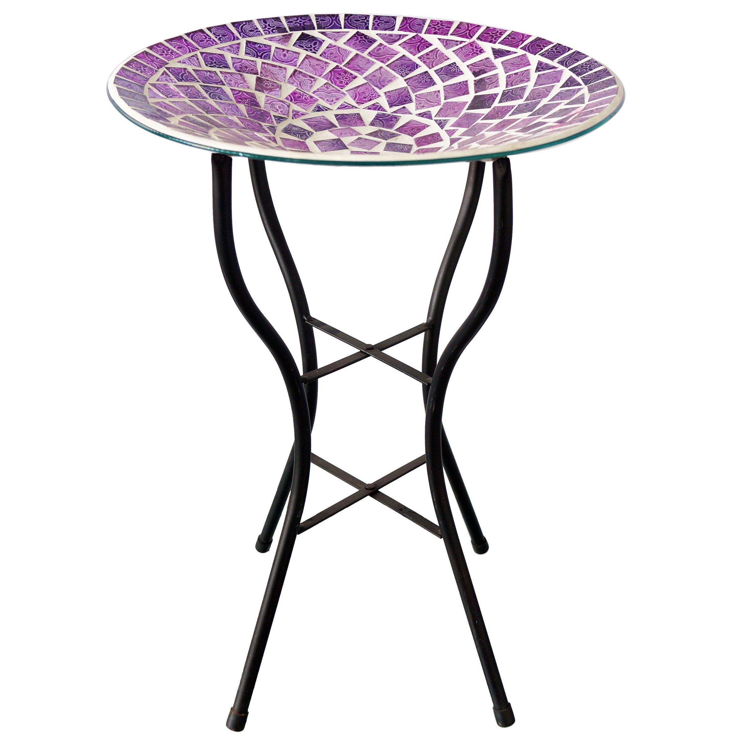 Gardener Select 14" Purple Haze Glass Birdbath w/Stand — priced per each; minimum 3; multiples of 3