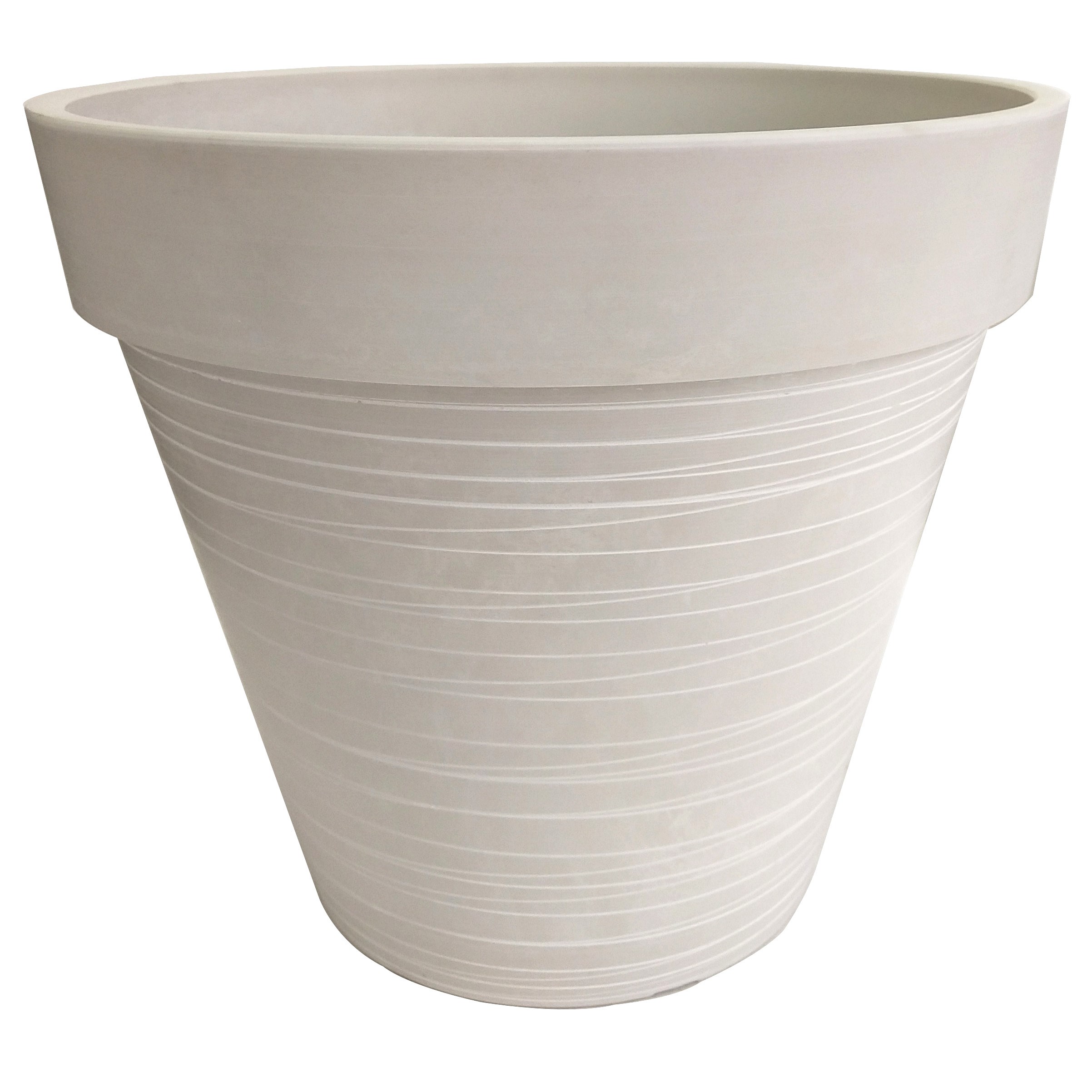 Gardener Select 12" Carved Finish with Light Lines White Planter — priced per each; minimum 6; multiples of 6