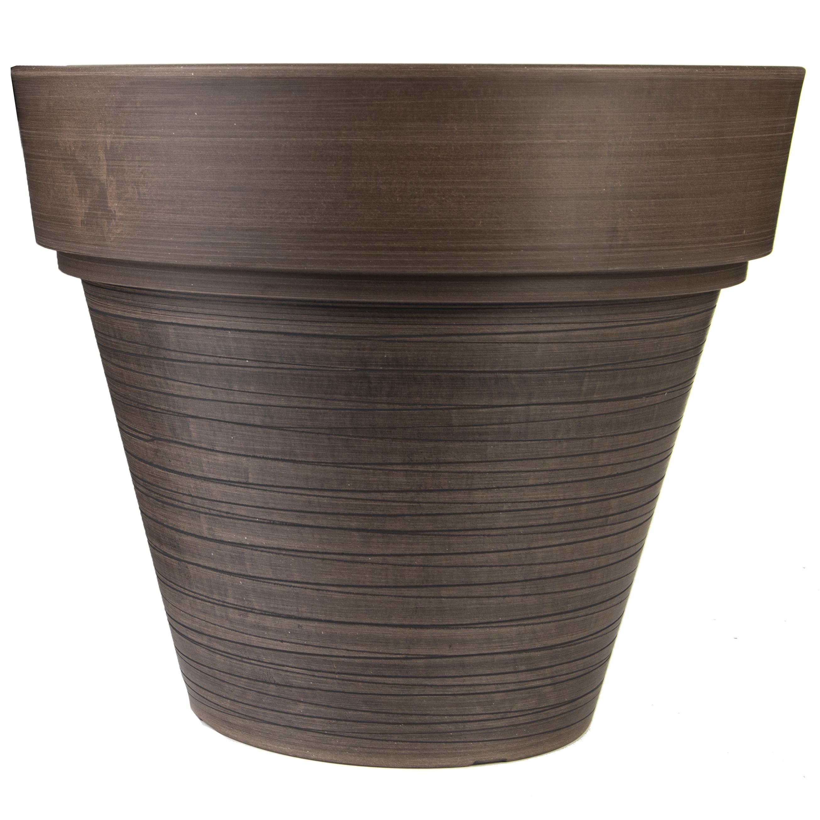 Gardener Select 12" Carved Finish Look Chocolate Planter — priced per each; minimum 8; multiples of 8