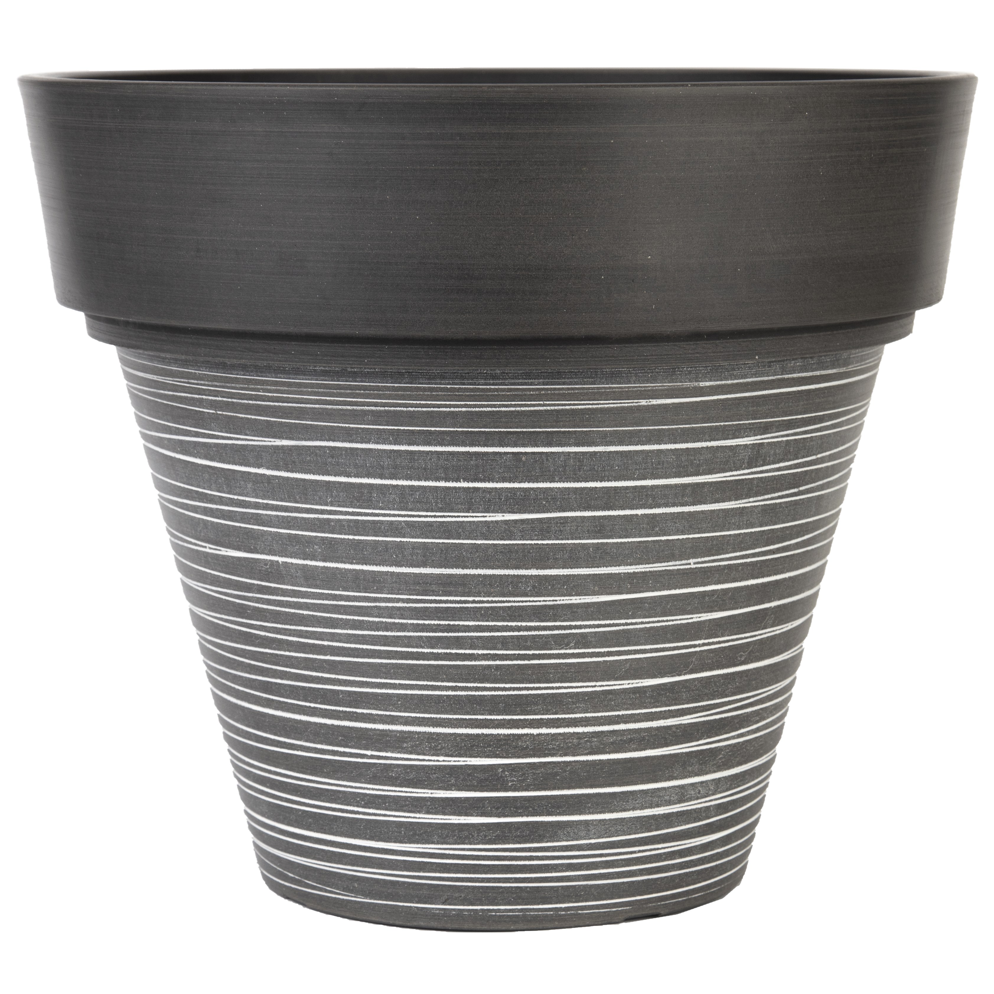 Gardener Select 12" Carved Finish Look Light Grey Planter — priced per each; minimum 8; multiples of 8