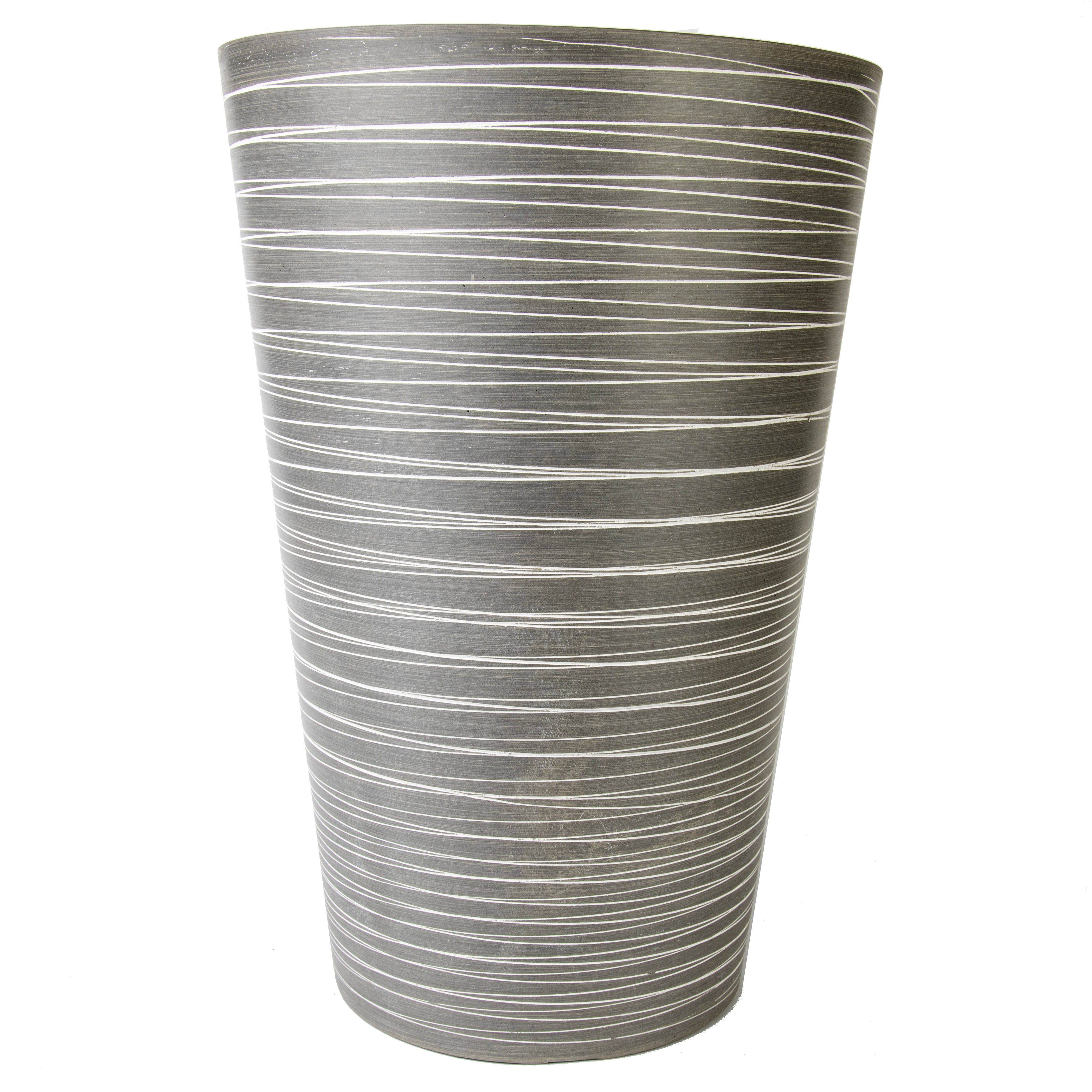 Gardener Select 12" Tall Round Planter Light Grey — priced per each; minimum 4; multiples of 4