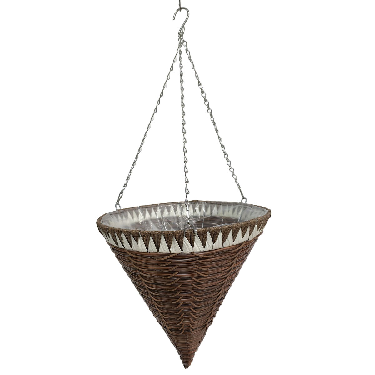 Gardener Select 14" Plastic Cone Hanging Basket White, Brown — priced per each; minimum 20; multiples of 20