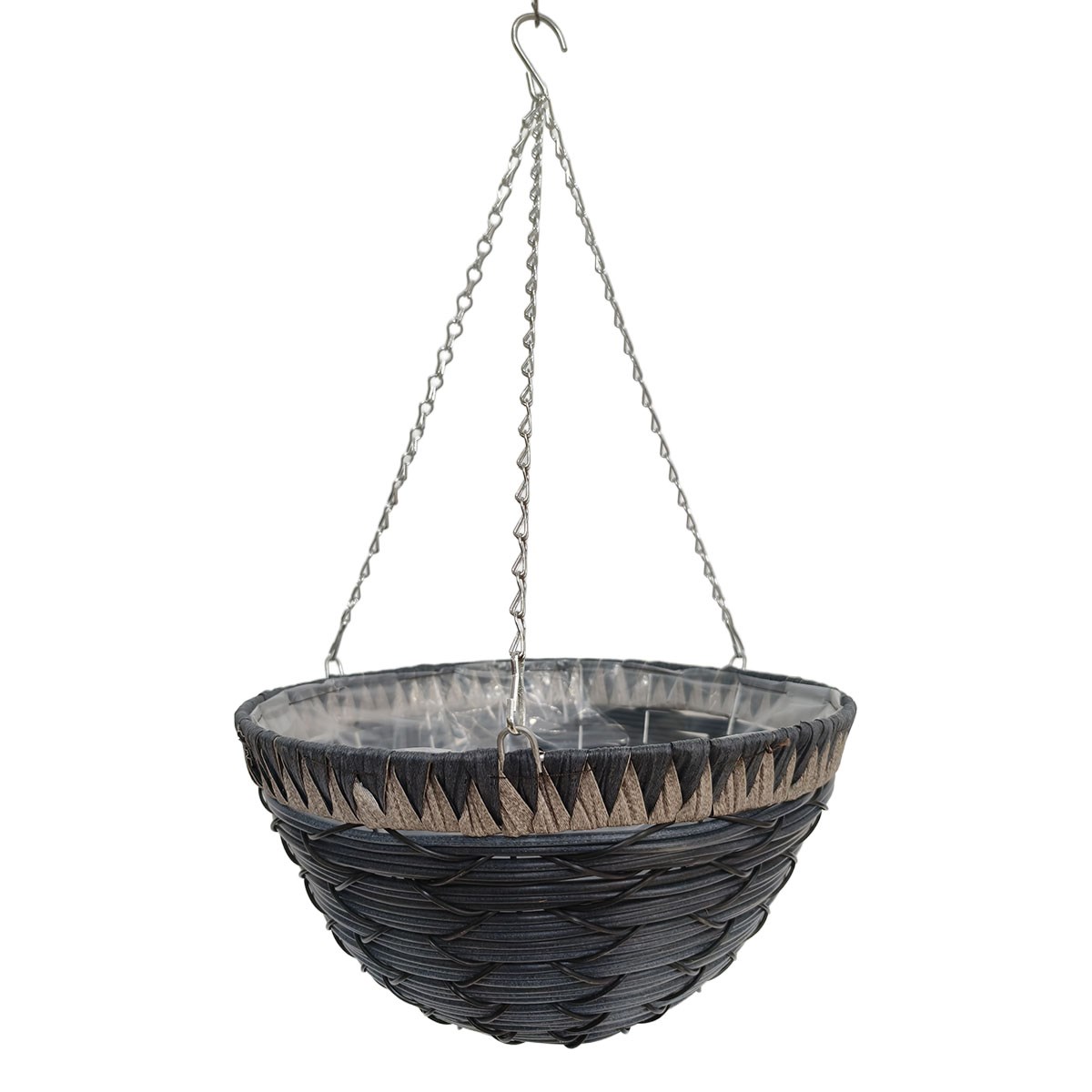 Gardener Select 14" Plastic Round Hanging Basket Dark Blue, Black, Brown — priced per each; minimum 24; multiples of 24