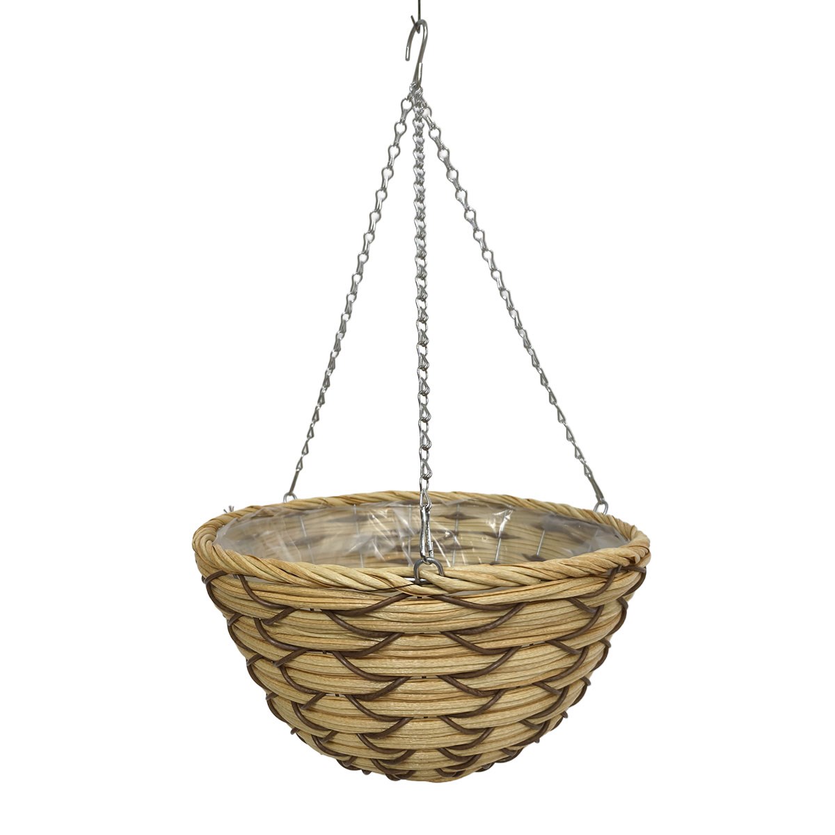 Gardener Select 14" Plastic Round Hanging Basket Yellow, Brown — priced per each; minimum 24; multiples of 24