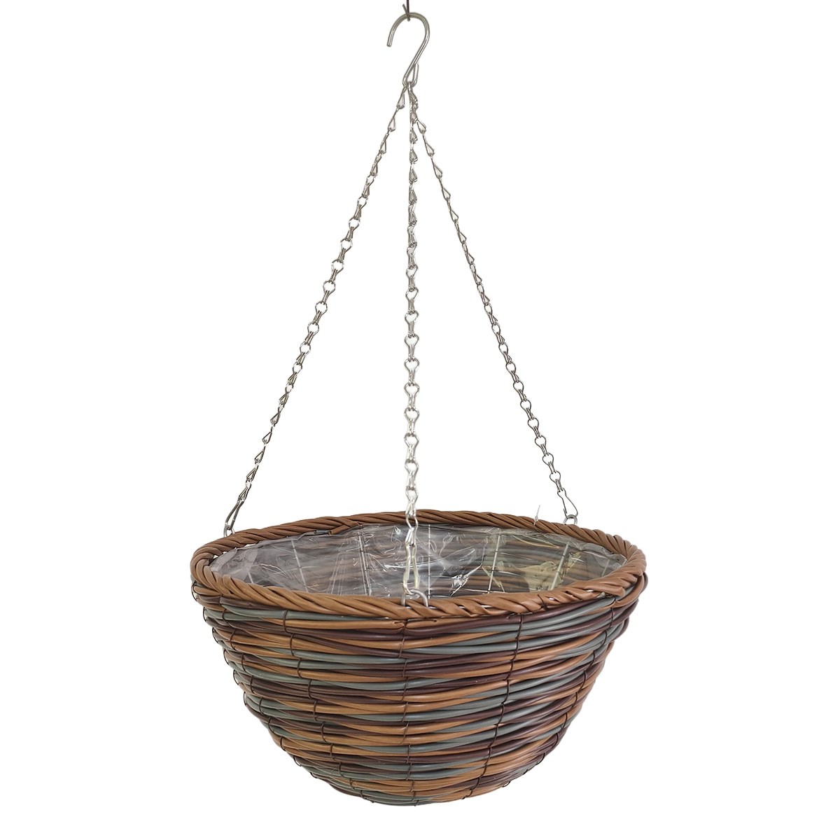 Gardener Select 14" Plastic Round Hanging Basket Orange, Grey, Dark Red — priced per each; minimum 24; multiples of 24