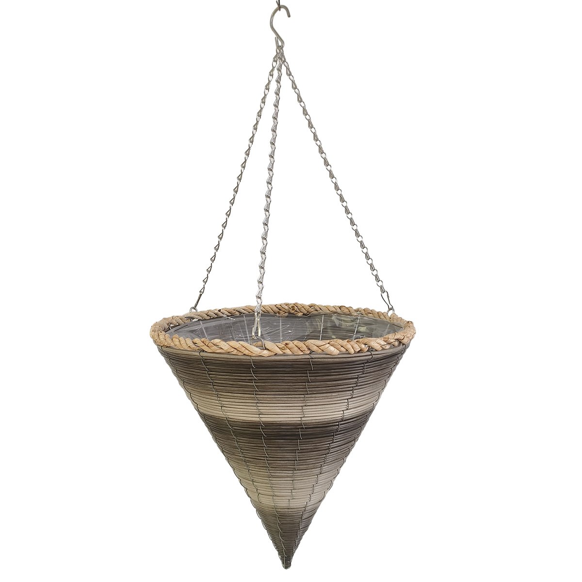 Gardener Select 14" Plastic Cone Hanging Basket Light Grey, Dark Grey — priced per each; minimum 20; multiples of 20
