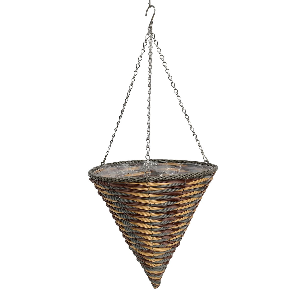Gardener Select 14" Plastic Cone Hanging Basket Grey, Yellow, Dark Red — priced per each; minimum 20; multiples of 20