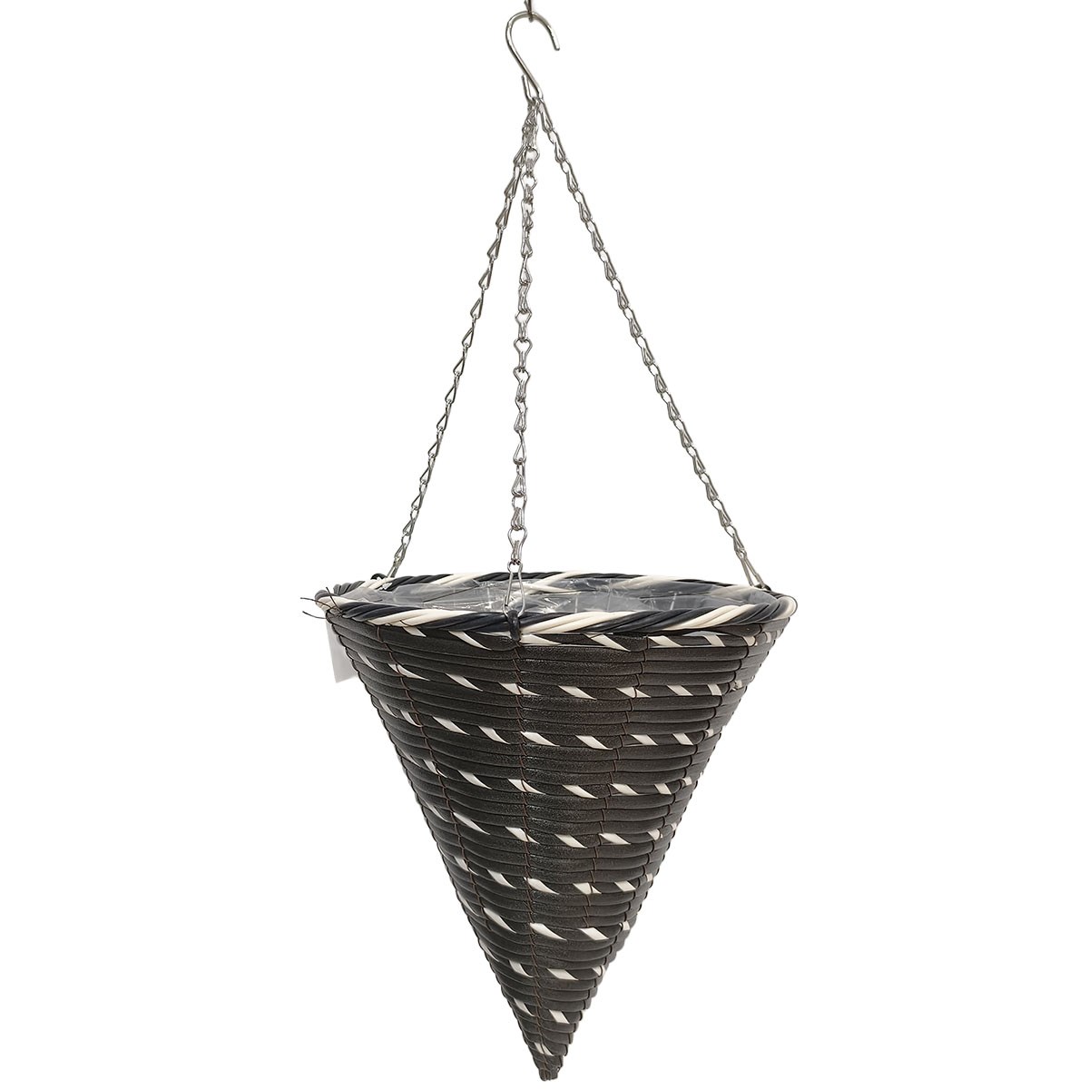 Gardener Select 12" Plastic Cone Hanging Basket Black, White — priced per each; minimum 20; multiples of 20