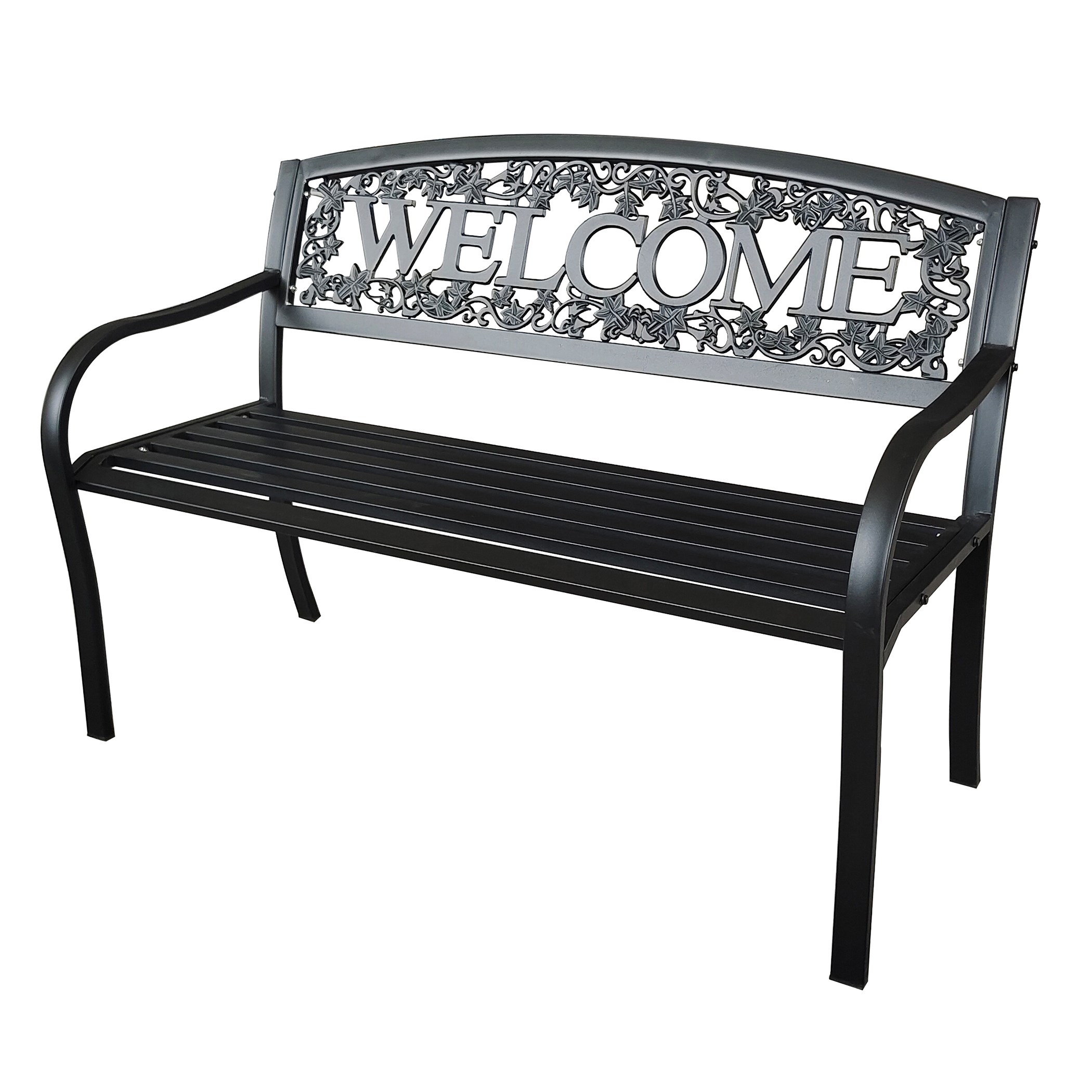 Gardener Select 4' Welcome Bench Black, Aluminum & Iron