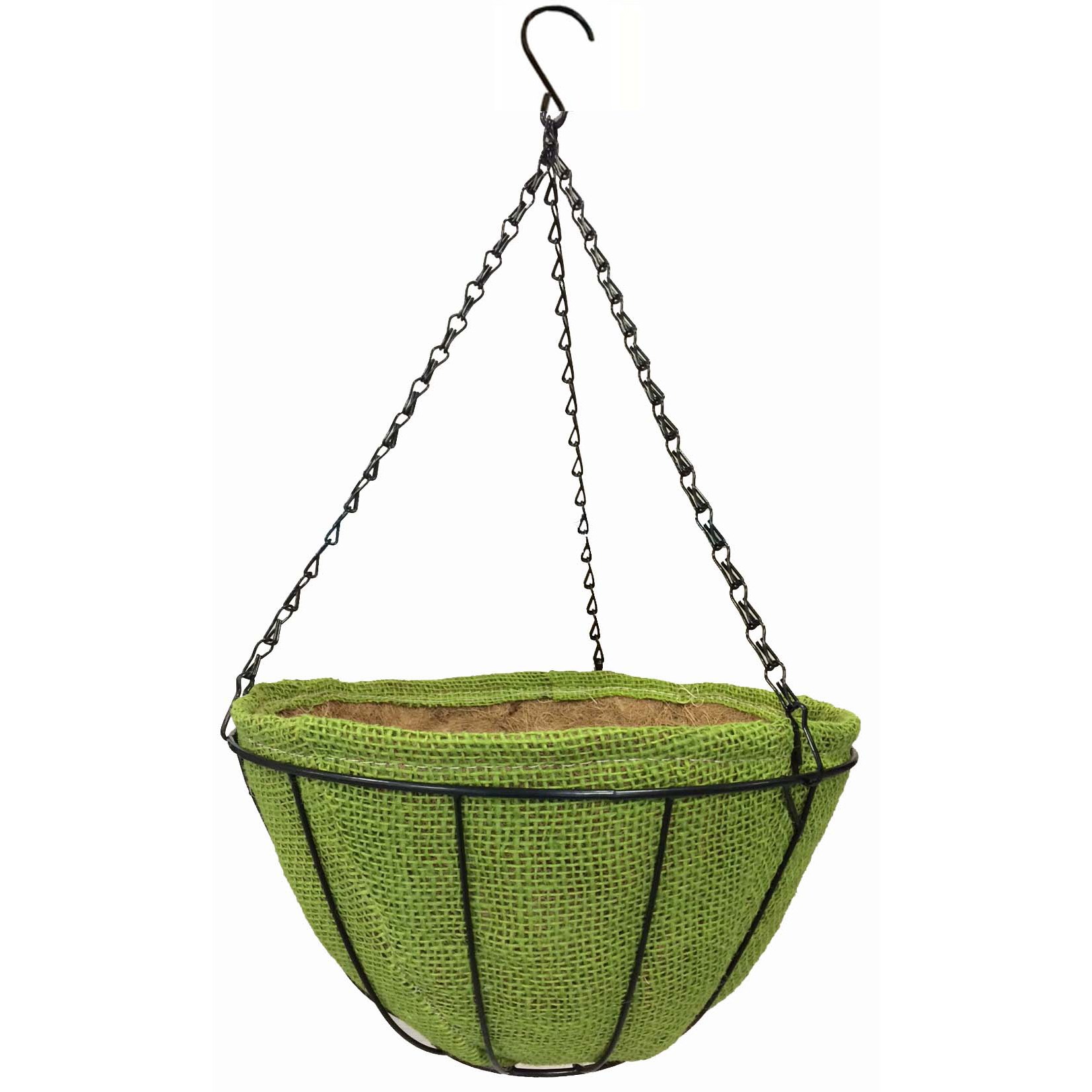 Gardener Select 14" Jute Hanging Basket Green with Coco Liner — priced per each; minimum 6; multiples of 6