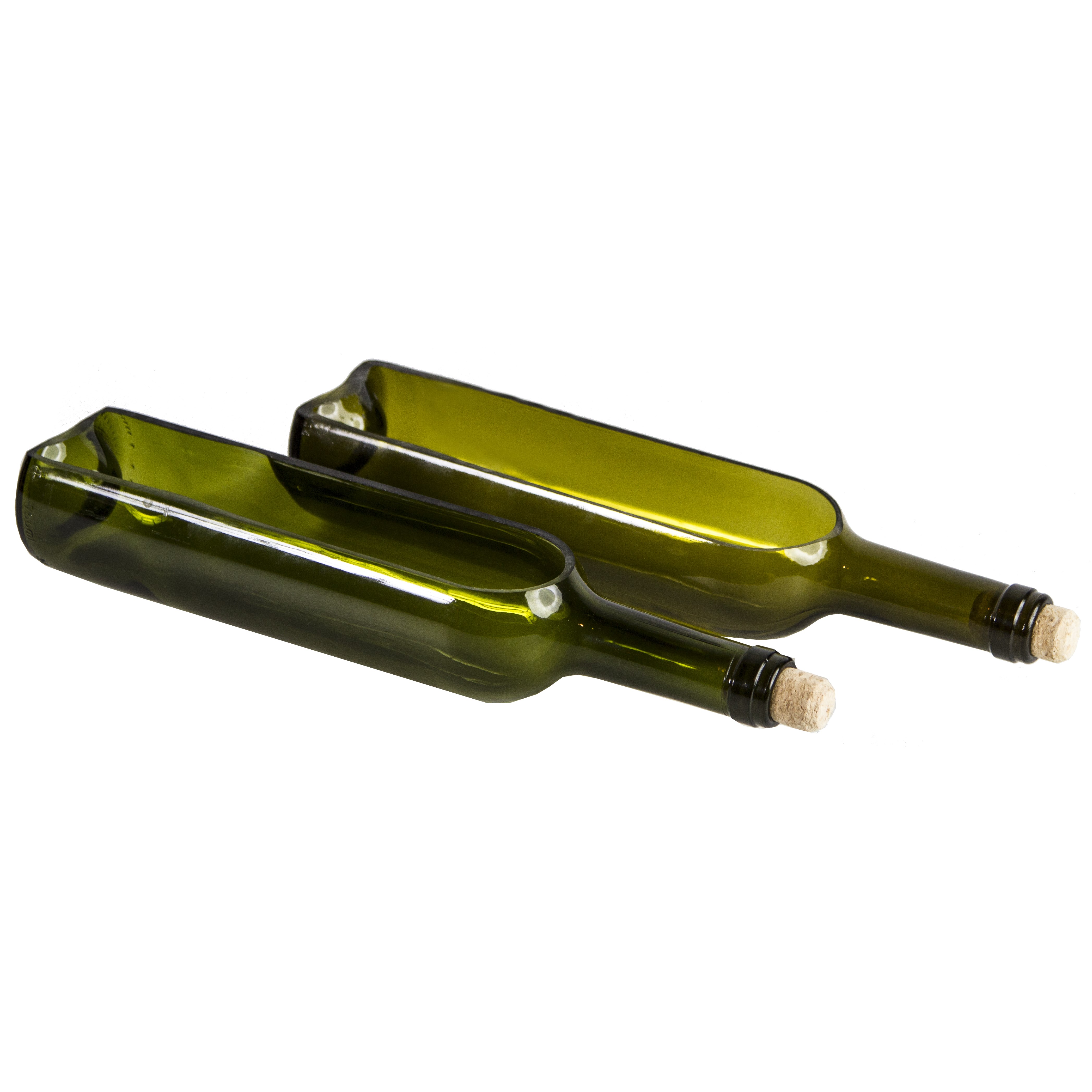 Gardener Select 12"x3" Glass Wine Bottle Planter Set of 2 Dark Green (8"x2" Opening at Top) — Single Unit