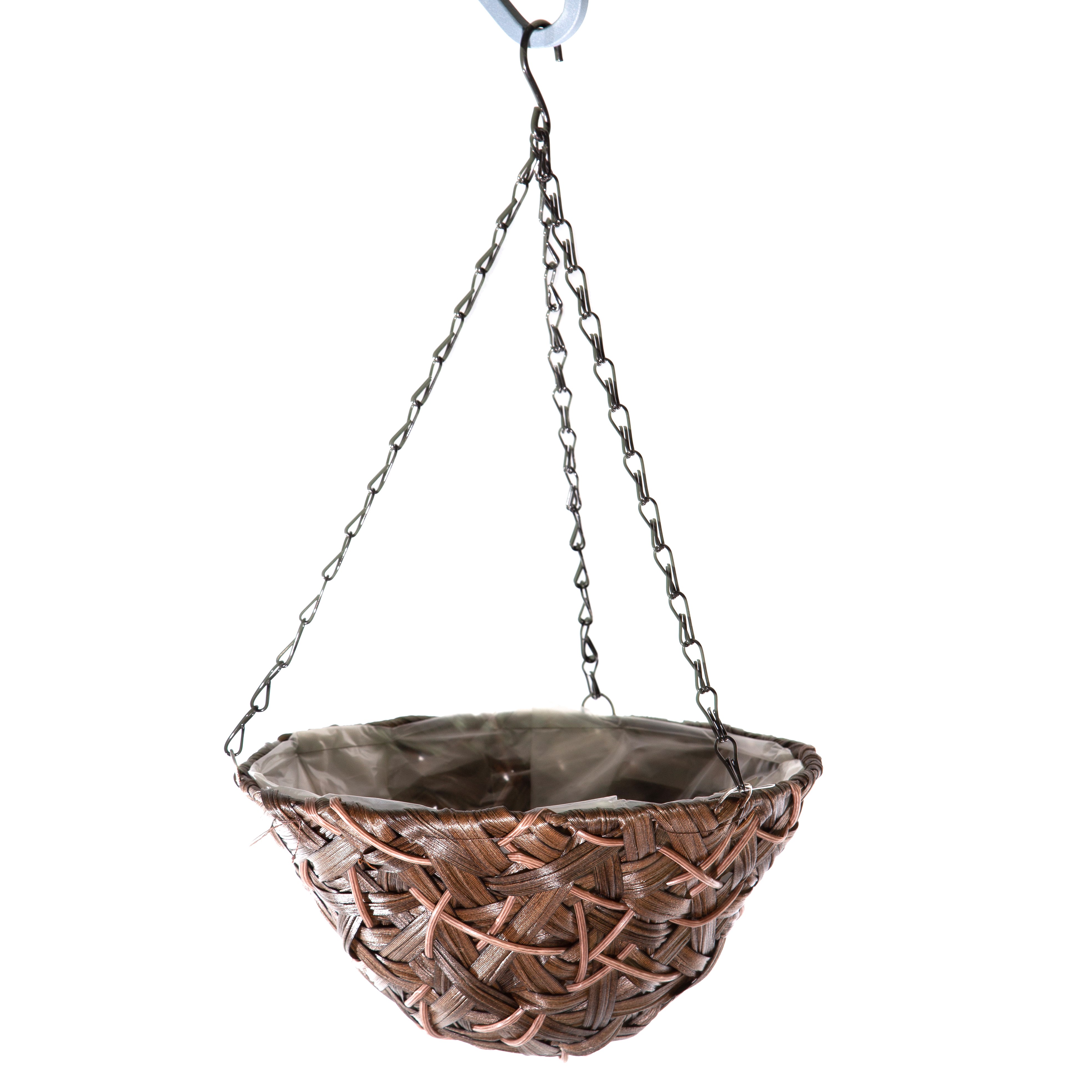 Gardener Select 12" Hanging Basket Round Brown Wicker 3 Strand Hanger — priced per each; minimum 12; multiples of 12