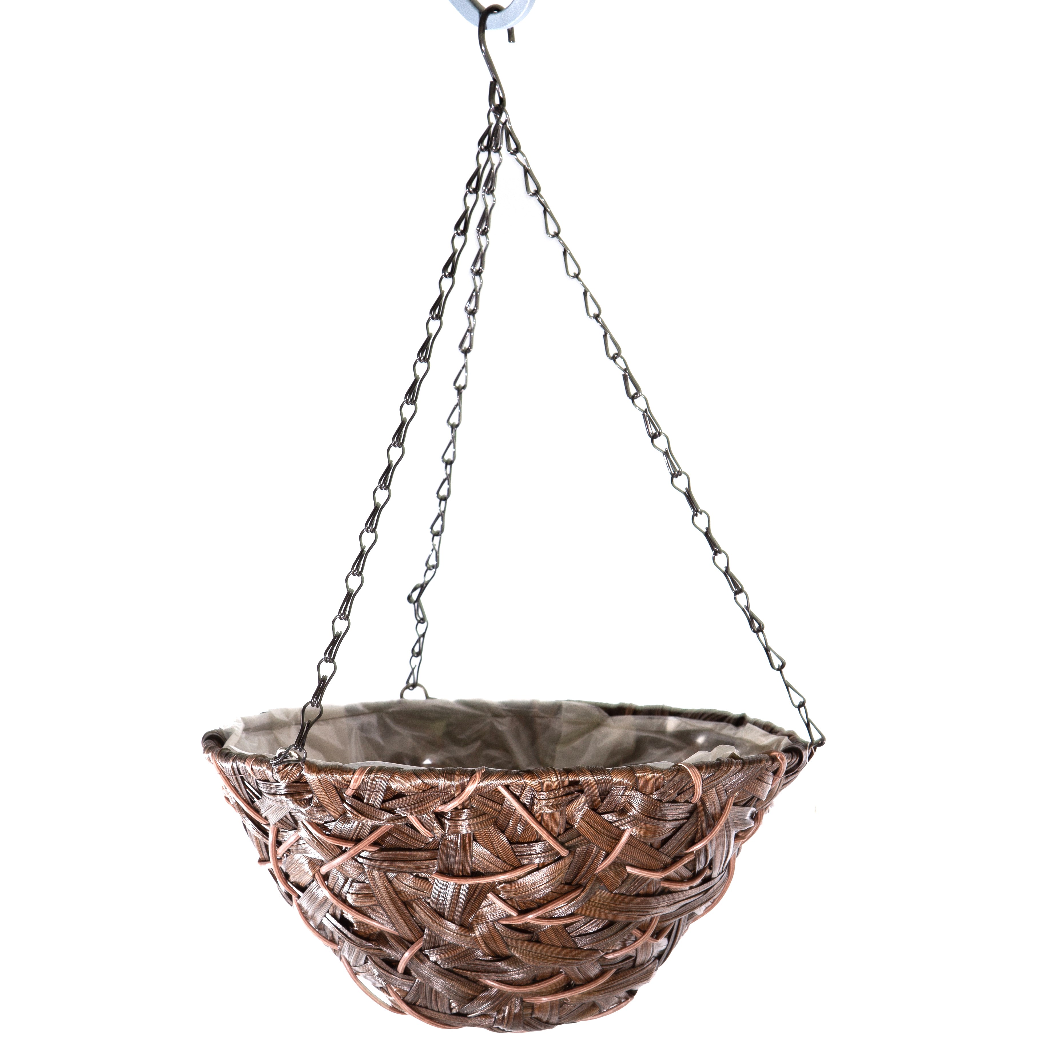 Gardener Select 14" Hanging Basket Round Brown Wicker 3 Strand Hanger — priced per each; minimum 12; multiples of 12