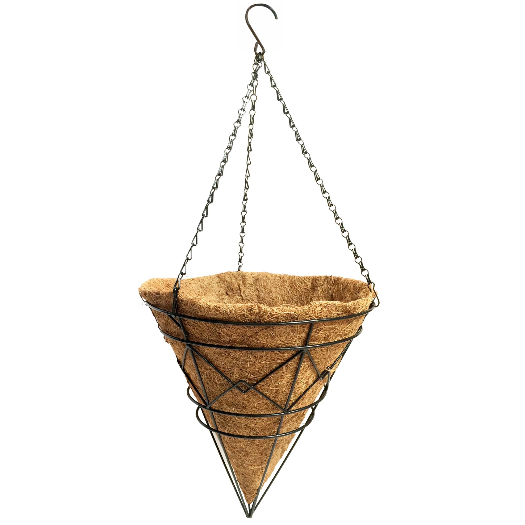Gardener Select 12" Black Plaid Cone Hanging Basket 12"wx12"h — priced per each; minimum 6; multiples of 6