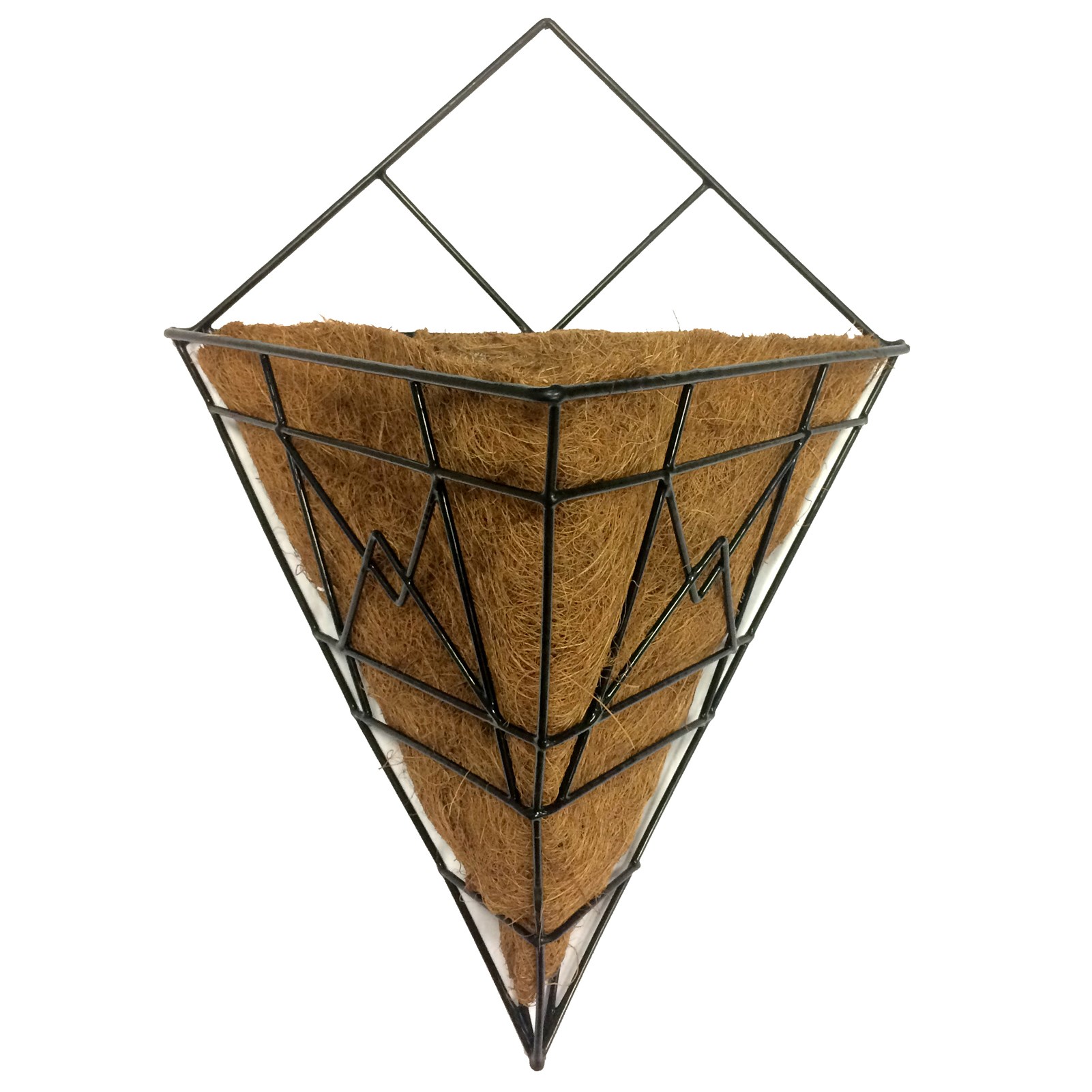 Gardener Select 12" Black Plaid Triangle Wall Basket 12"wx8"dx17"h — priced per each; minimum 6; multiples of 6