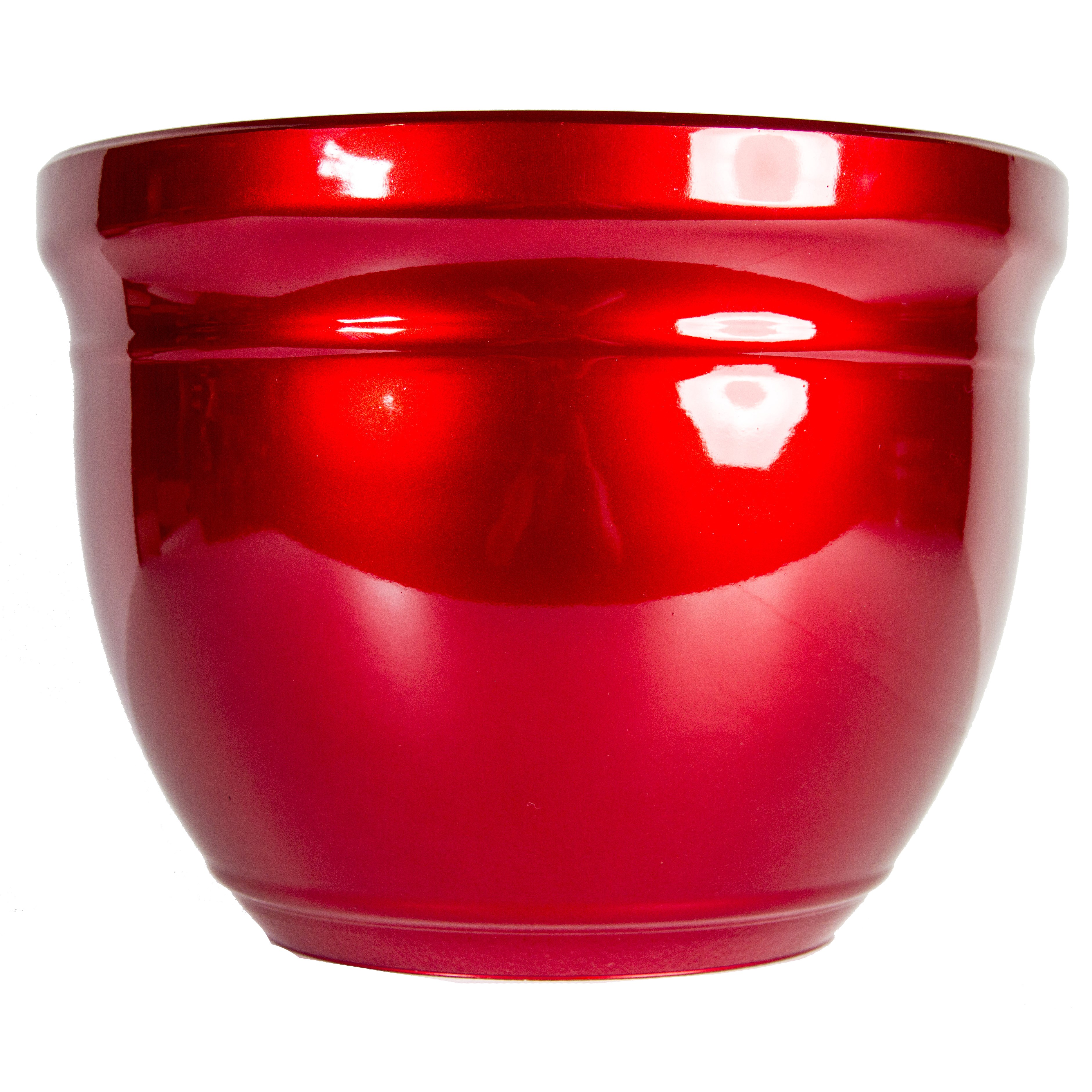 Gardener Select 15" Madison Metallic Red Planter 15.35"x15.35"x11.22" — priced per each; minimum 6; multiples of 6