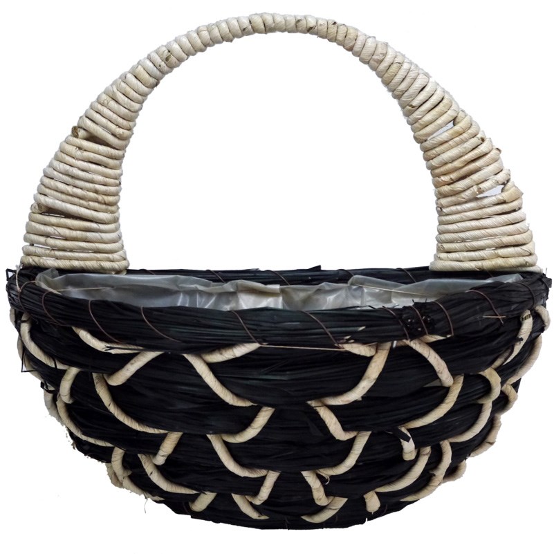 Gardener Select 14" Wall Basket Black With White Handle — priced per each; minimum 20; multiples of 20