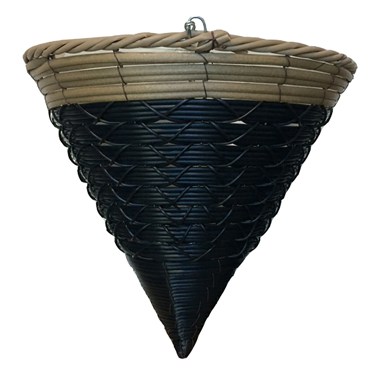 Gardener Select 14" Cone Hanging Basket Gray Tan Band Wicker — priced per each; minimum 20; multiples of 20