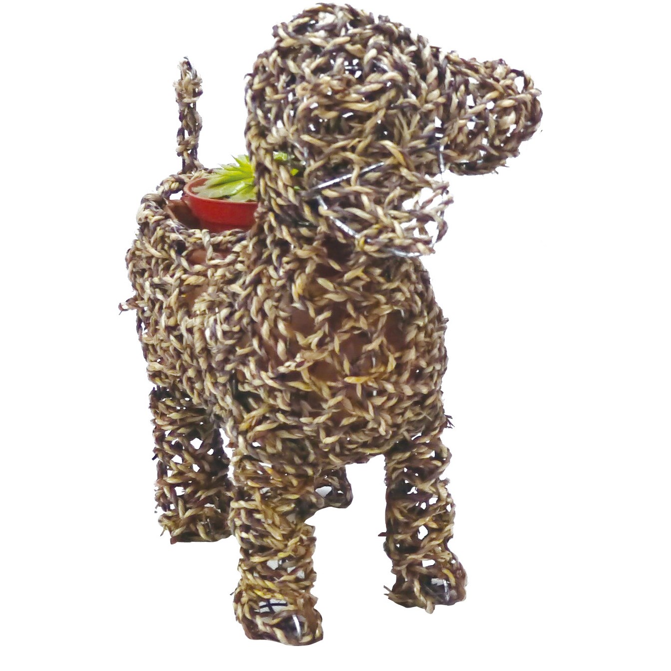 Gardener Select 13" Medium Dog Rattan Rope Topiary — Single Unit