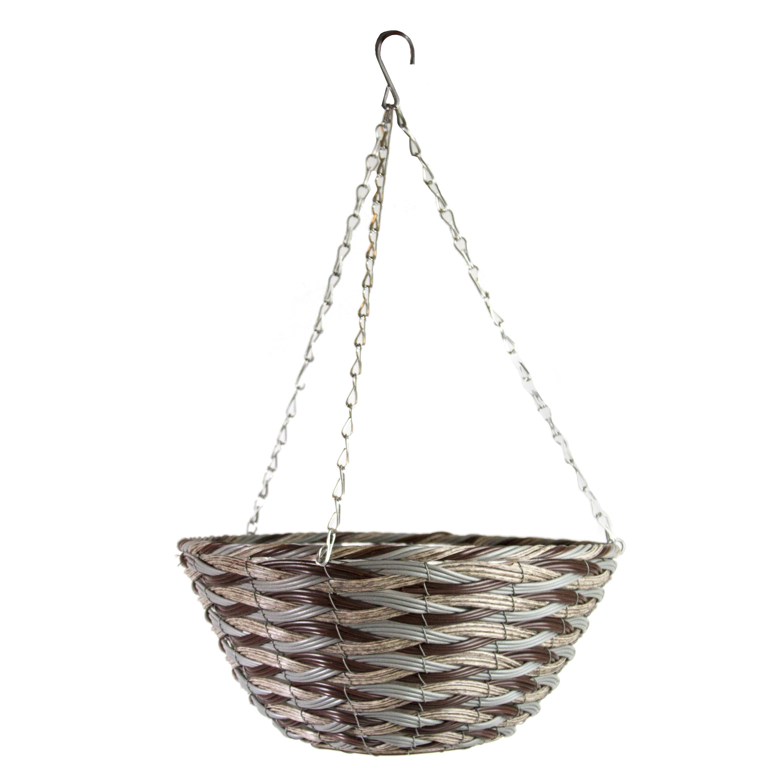 Gardener Select 14"' Round Mix Color Plastic Hanging Basket with Chain Hanger — priced per each; minimum 24; multiples of 24
