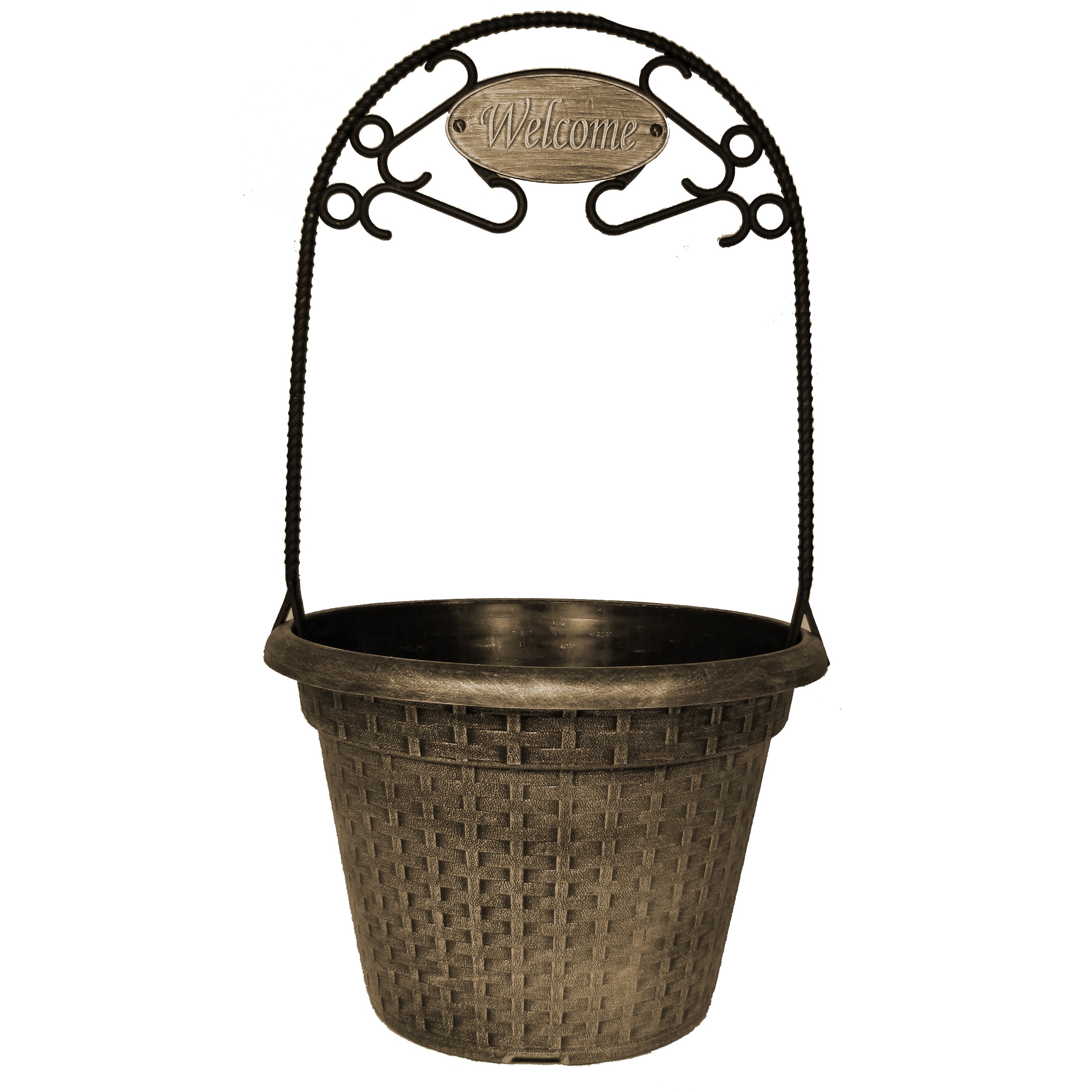 Grower Select 12.00 Say Anything Welcome Weave Planter Black / Bronze — Case of 30