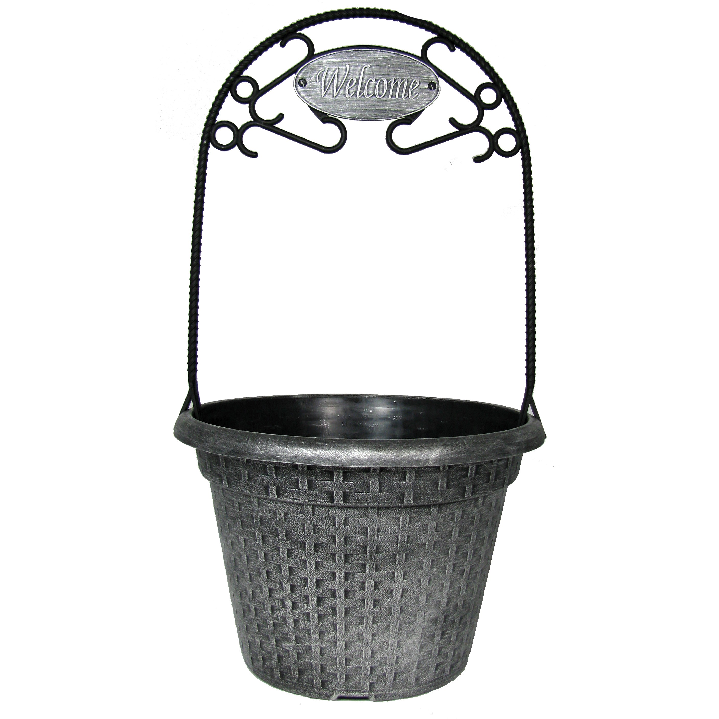 Grower Select 12.00 Say Anything Welcome Weave Planter Black / Silver — Case of 30