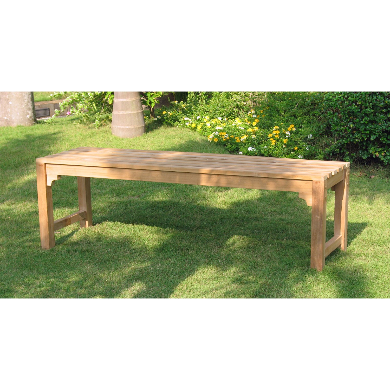 Gardener Select 4' Teak Waiting Bench Golden 120x40x45cm