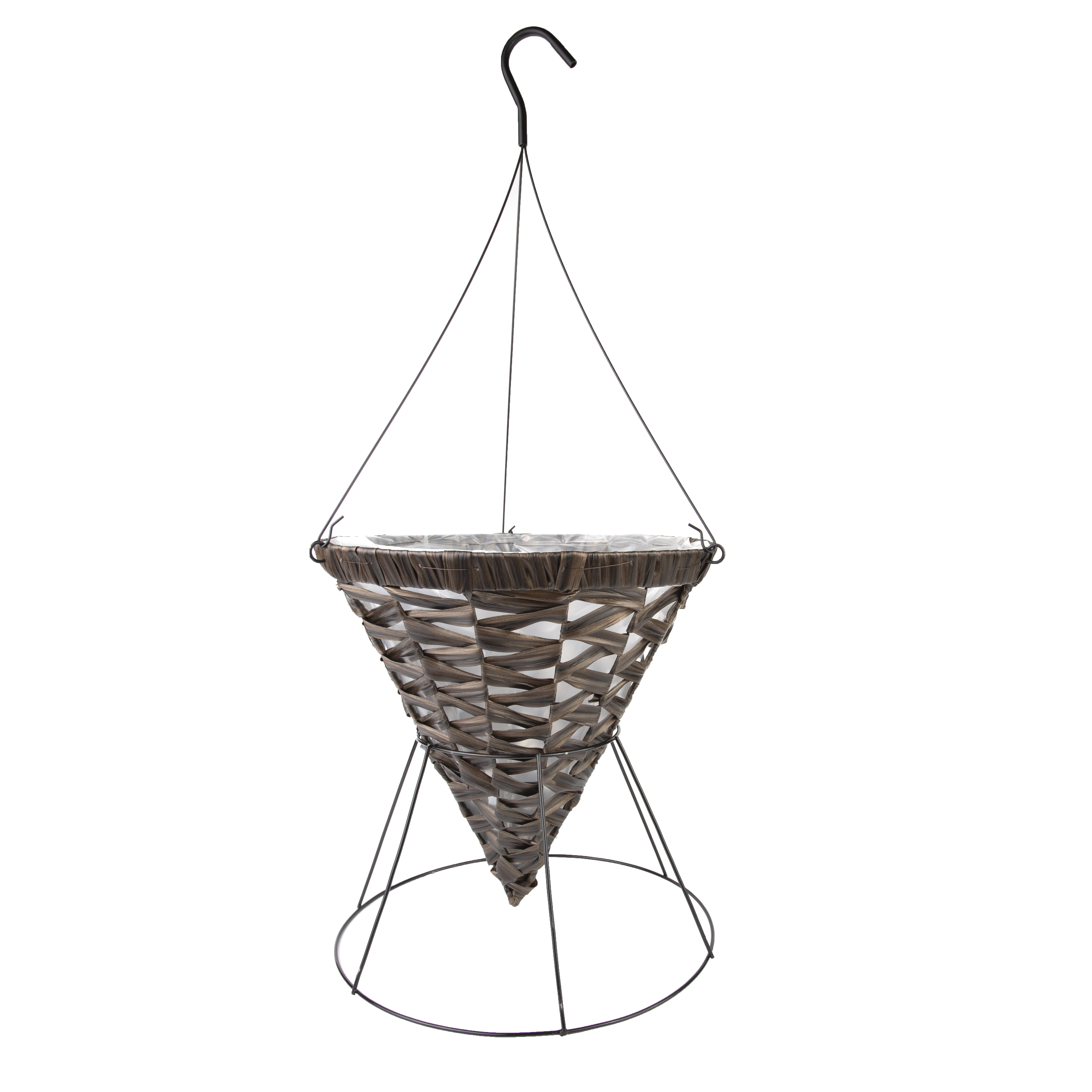Gardener Select 14" Coffee Cone Hanging Basket with Black Stand & 3 Strand Black Stiff Hanger — priced per each; minimum 12; multiples of 12