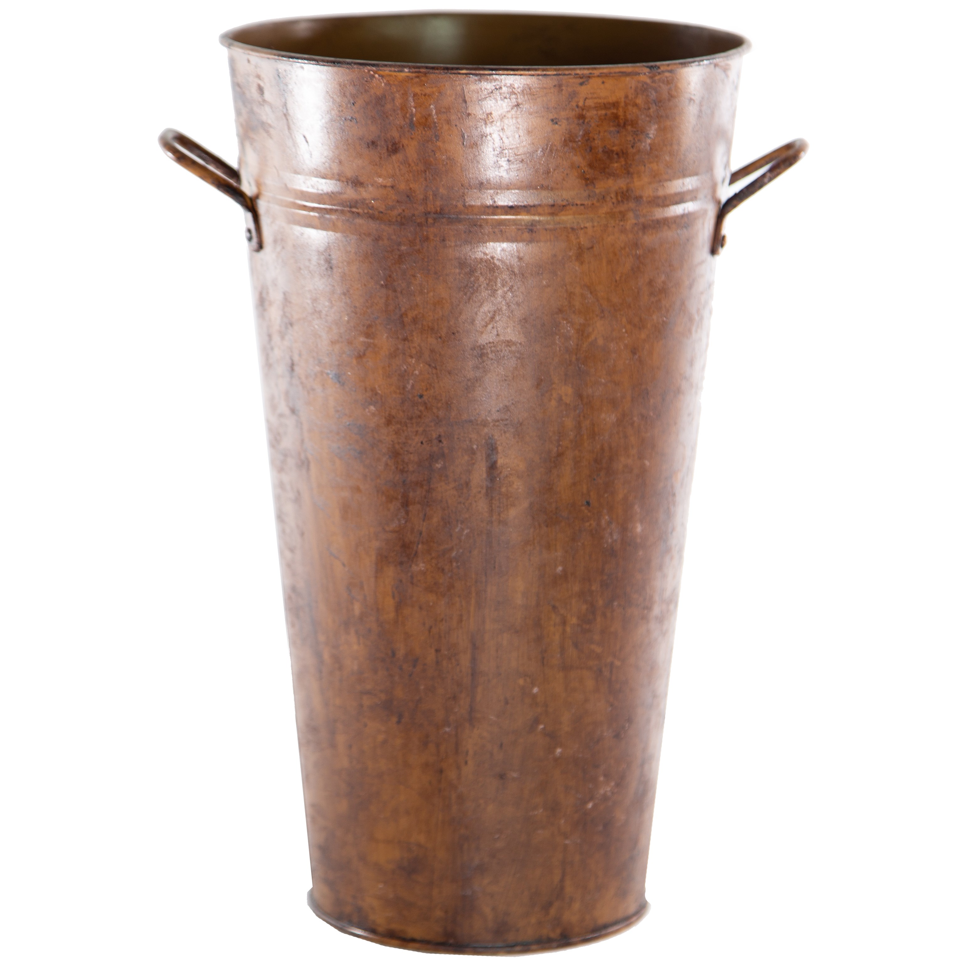 Gardener Select 12" Tall Bucket with Handle Rusty 6.7"x4.7"x12" — priced per each; minimum 24; multiples of 24
