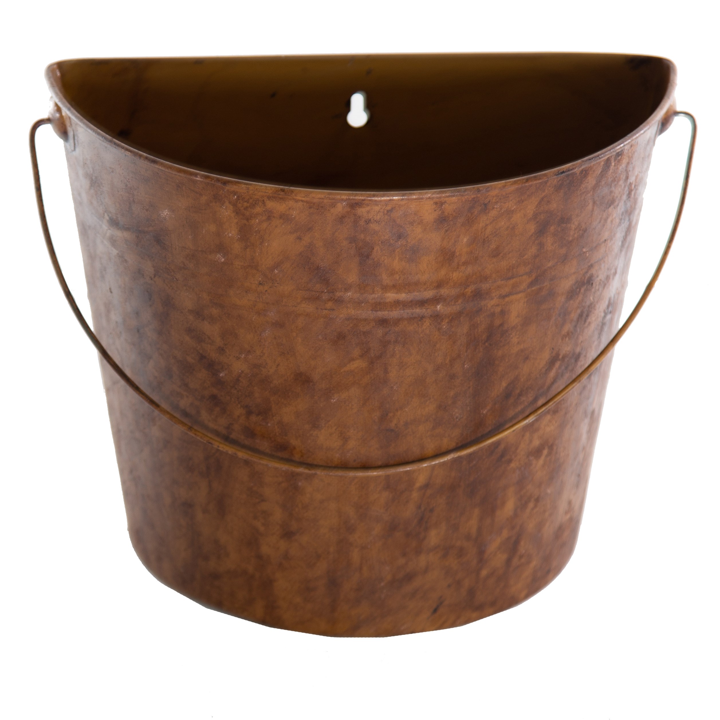 Gardener Select 10.2" Half Round Wall Bucket Rusty 10.2"x5.1"x8.7" — priced per each; minimum 12; multiples of 12