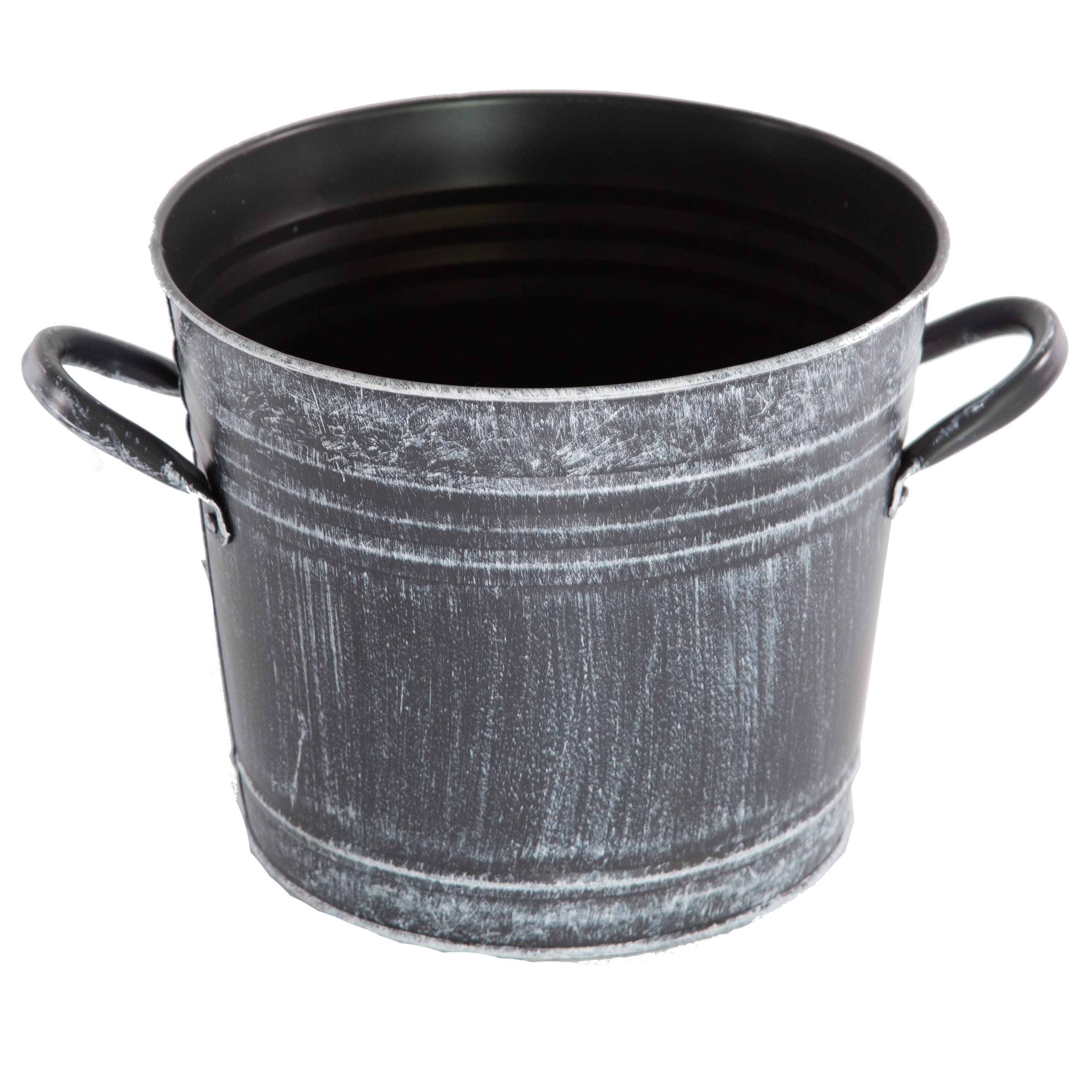 Gardener Select 8" Bucket Planter Antique Black 8"x6.3"x6.5" — priced per each; minimum 12; multiples of 12