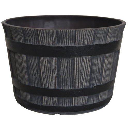 Gardener Select 12" Barn Whiskey Brl Round Planter — priced per each; minimum 12; multiples of 12