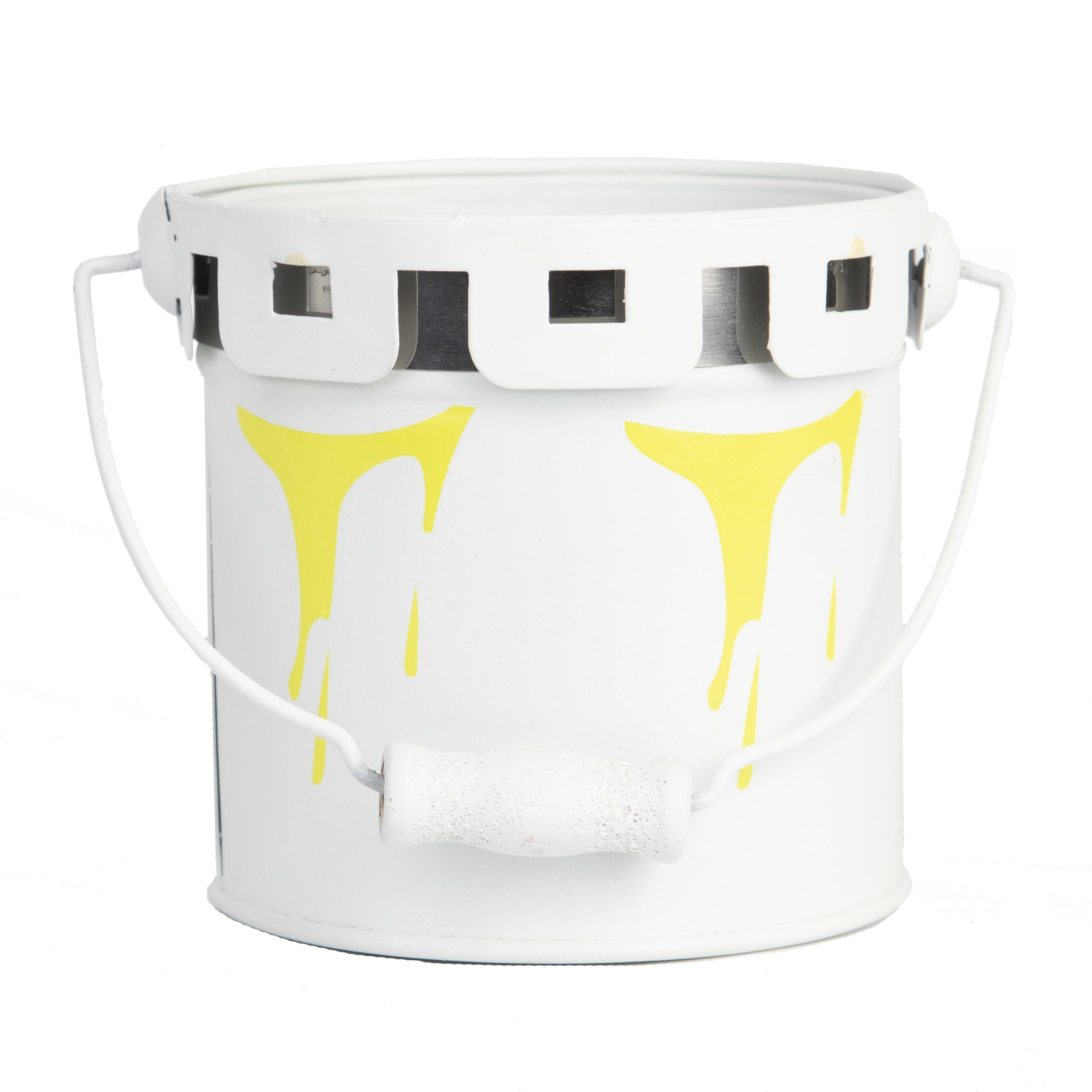 Gardener Select 4" Zinc Paint Pattern Planter Yellow 3.9"x3.9"x3.7"