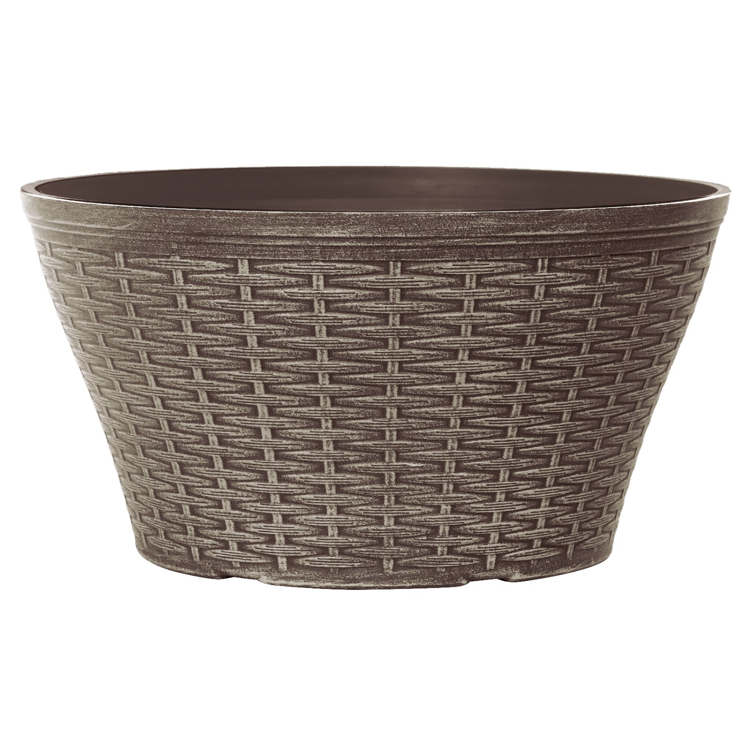 Grower Select 11.00 Wicker Bowl Coffee Cream , 10.8in OD x 5.5in H x 7.7in BD, 5.7 Liters, 1.5 Gallons — Case of 53