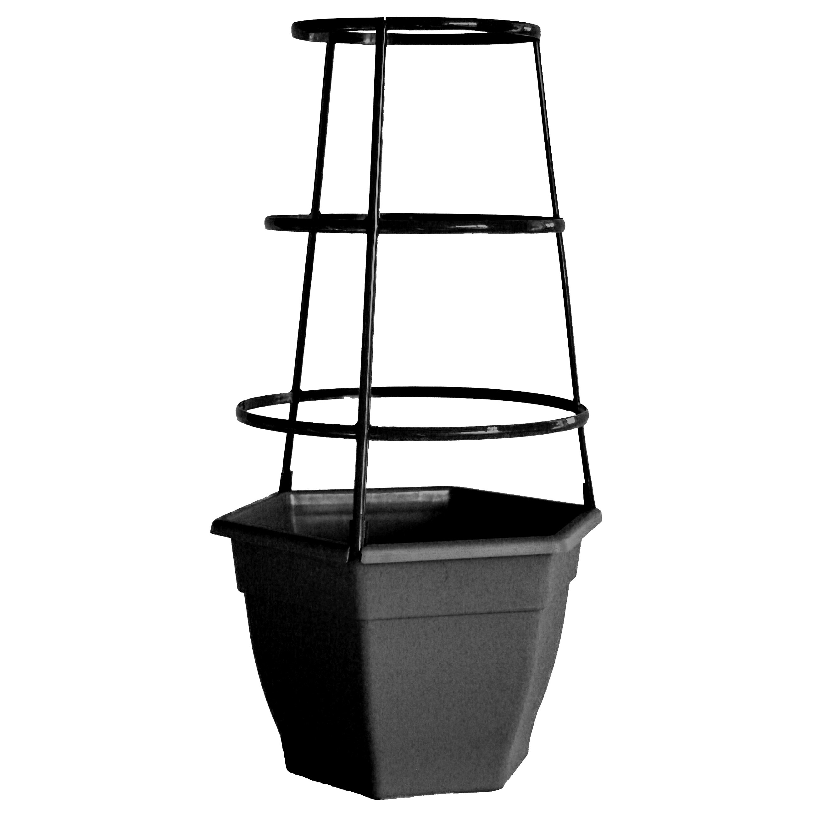 Grower Select 11.50 Kathy Pot Black Tomato Cage Open Top — Case of 40