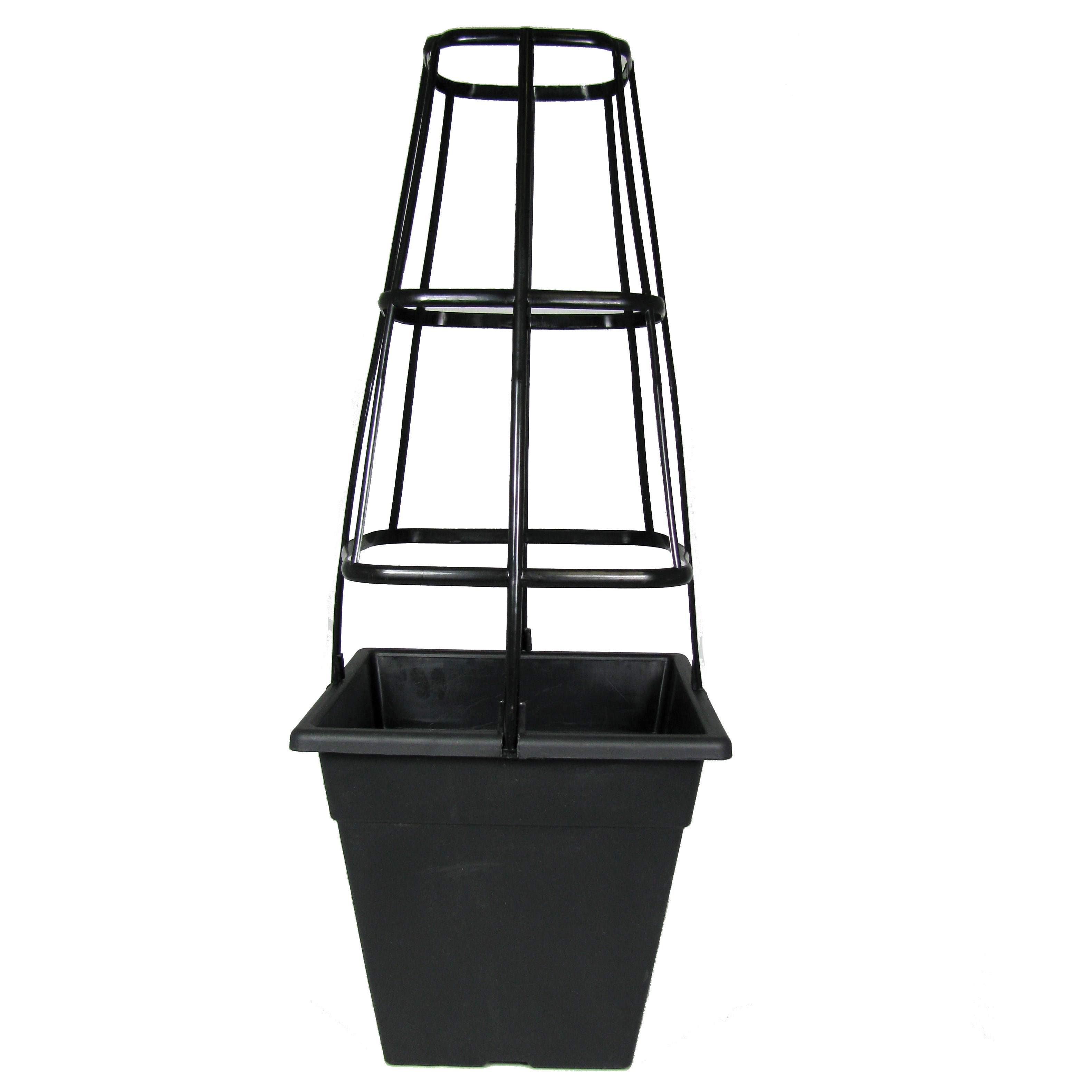 Grower Select 10.00 Deidra Pot With Veggie Cage Black CS Dims 20x11x29 — Case of 30