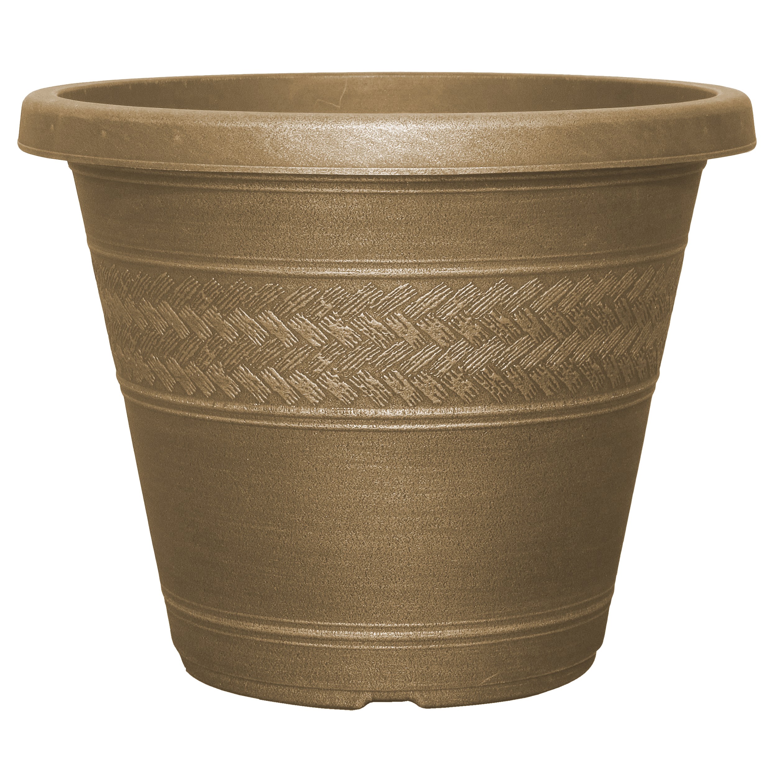 Grower Select 17.20 Rattan Rolled Rim Planter Antique Brass — Case of 20