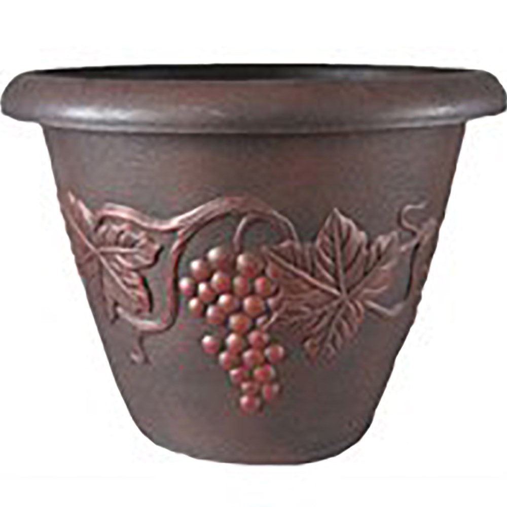 Grower Select 18.00 Grapevine Pot Black With Red Wash Each , 18.11in OD x 18.11in H x 13.78in Base, 10.3Gal