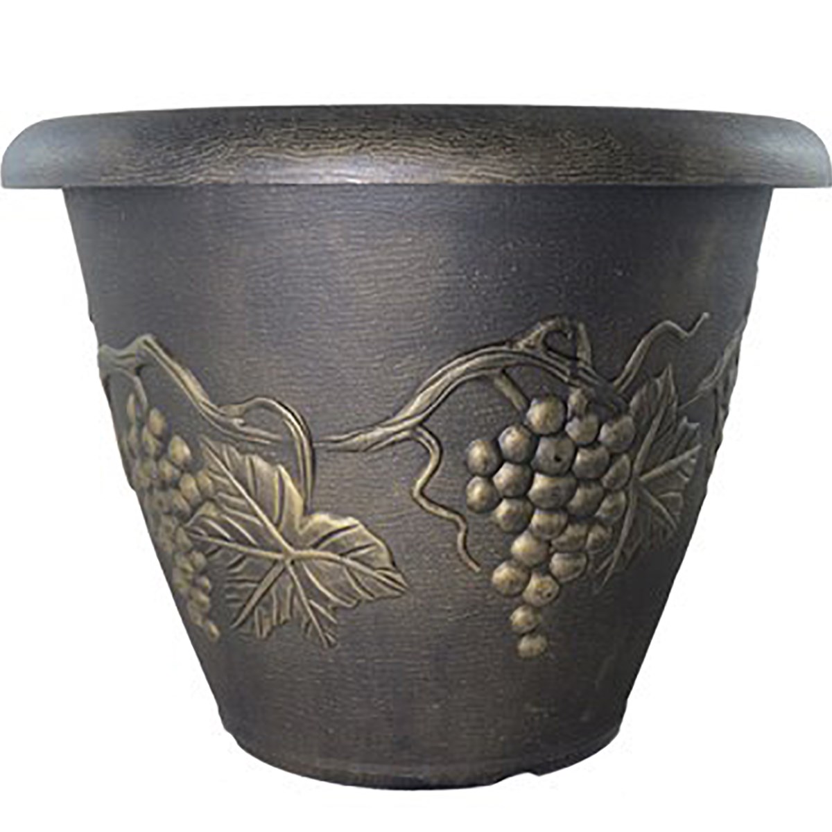 Grower Select 18.00 Grapevine Pot Black With Gold Each , 18.11in OD x 18.11in H x 13.78in Base, 10.3Gal