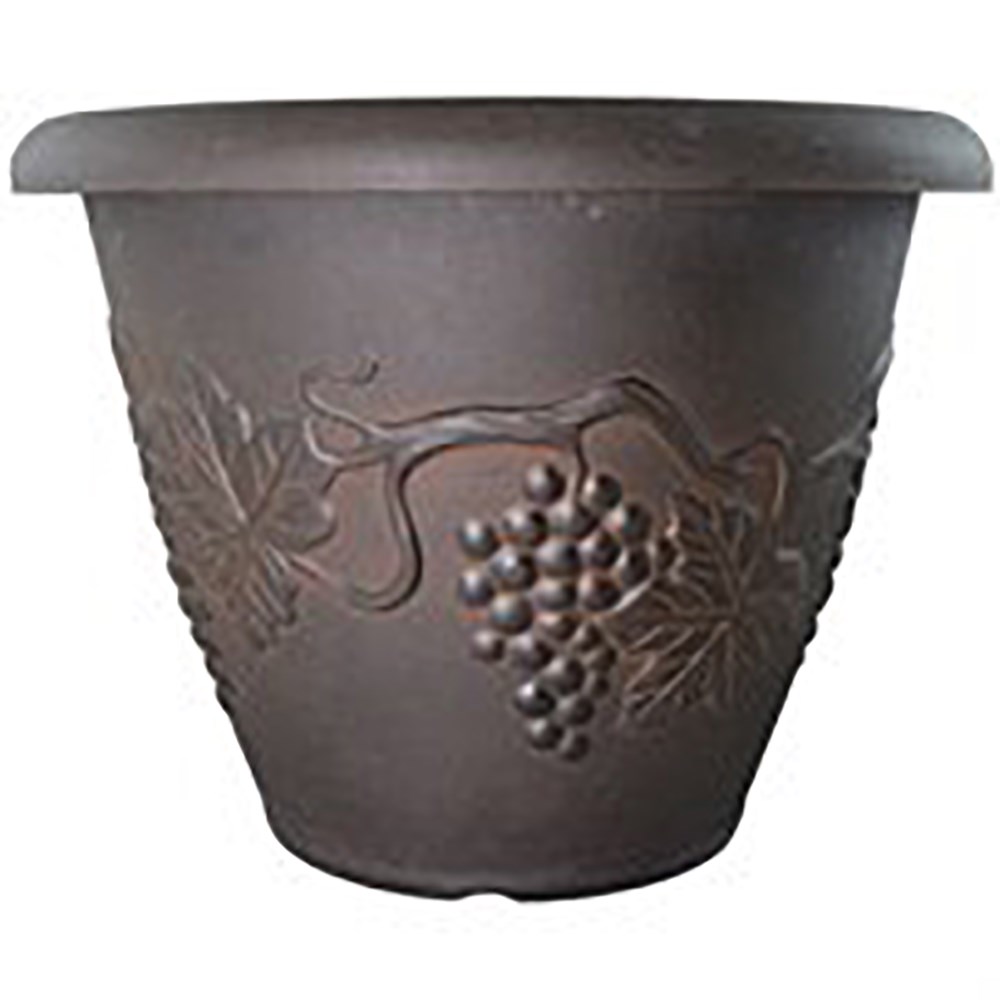 Grower Select 18.00 Grapevine Pot Black With Bronze Wash Each , 18.11in OD x 18.11in H x 13.78in Base, 10.3Gal