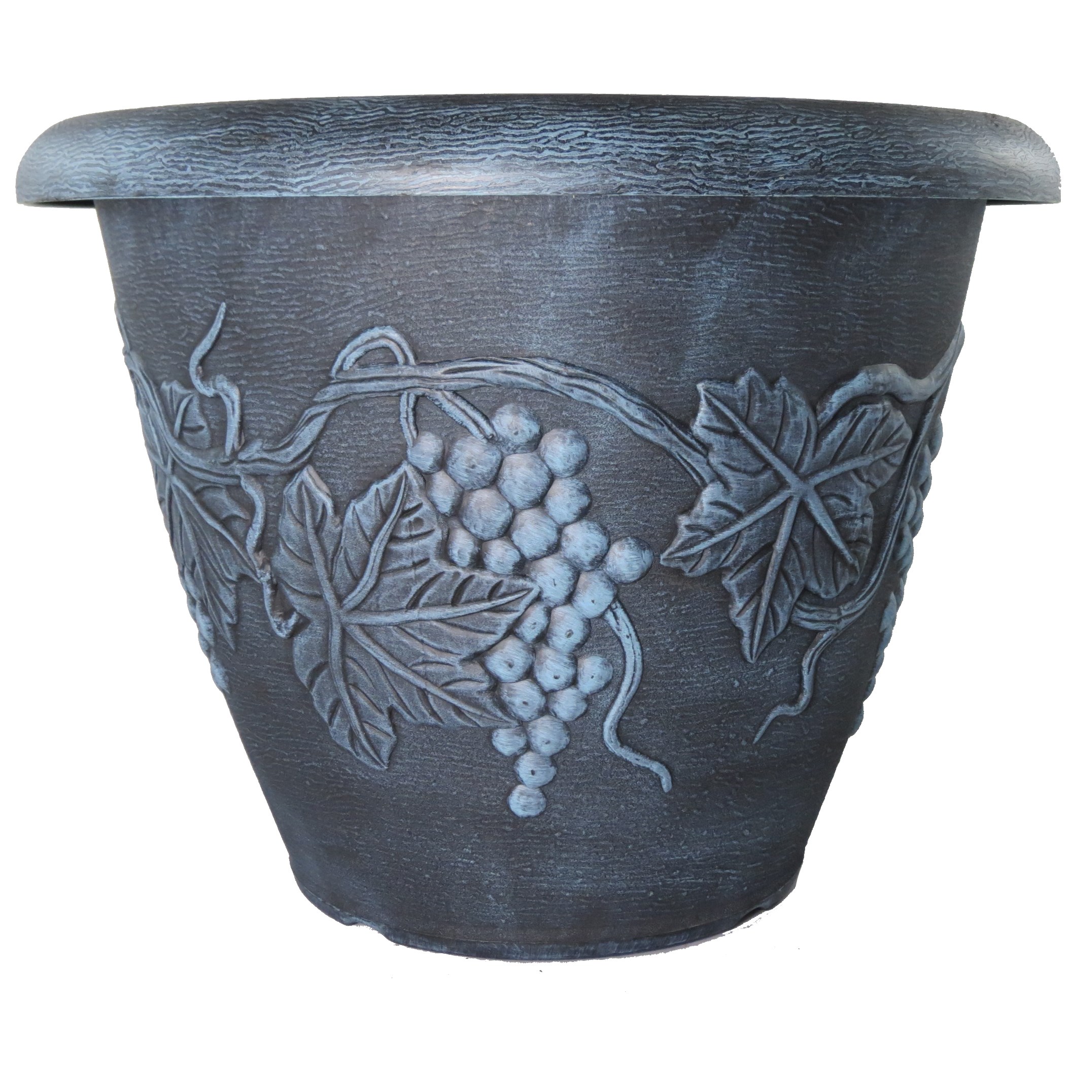 Grower Select 21.00 Grapevine Pot Black With Blue Wash Each