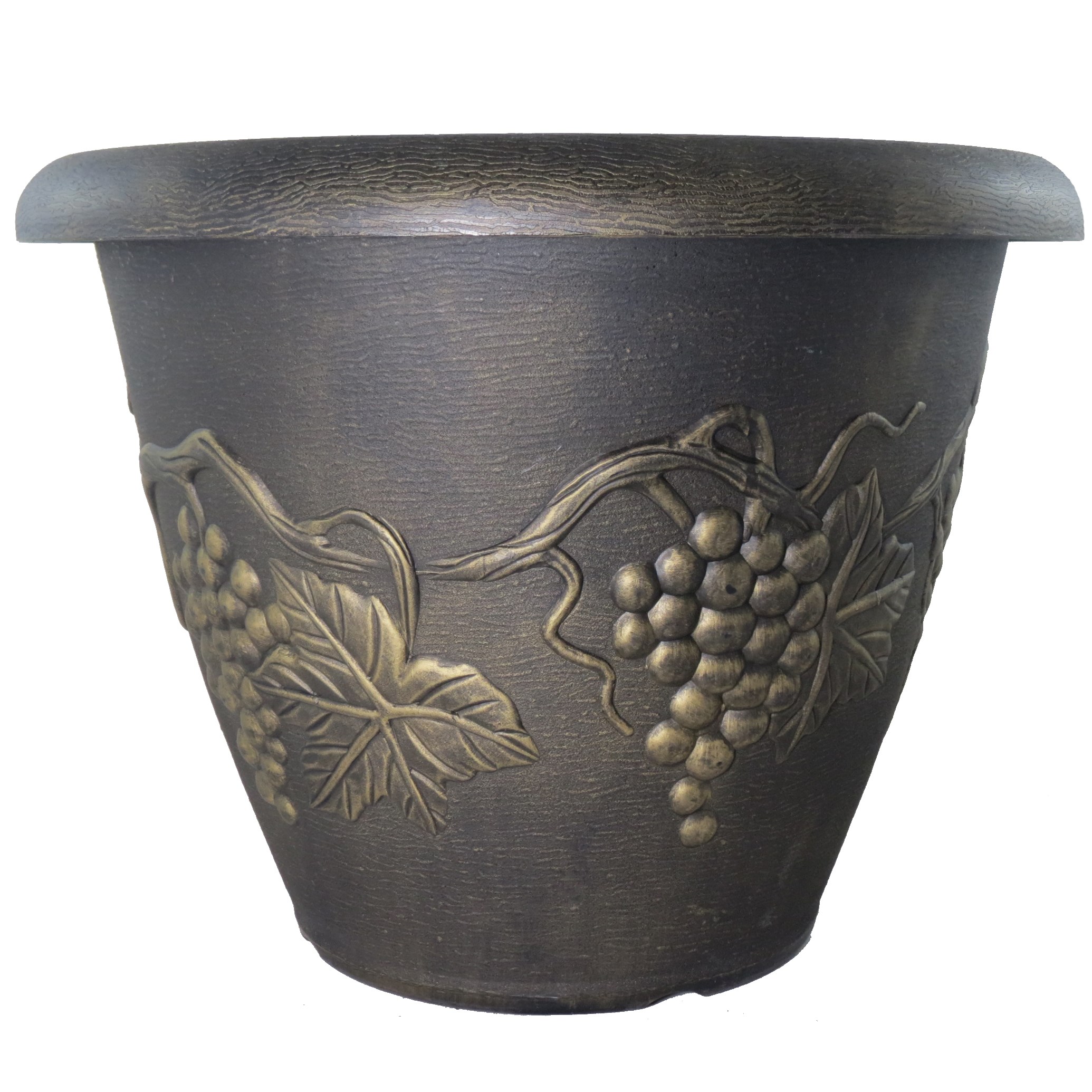 Grower Select 21.00 Grapevine Pot Black With Gold Each