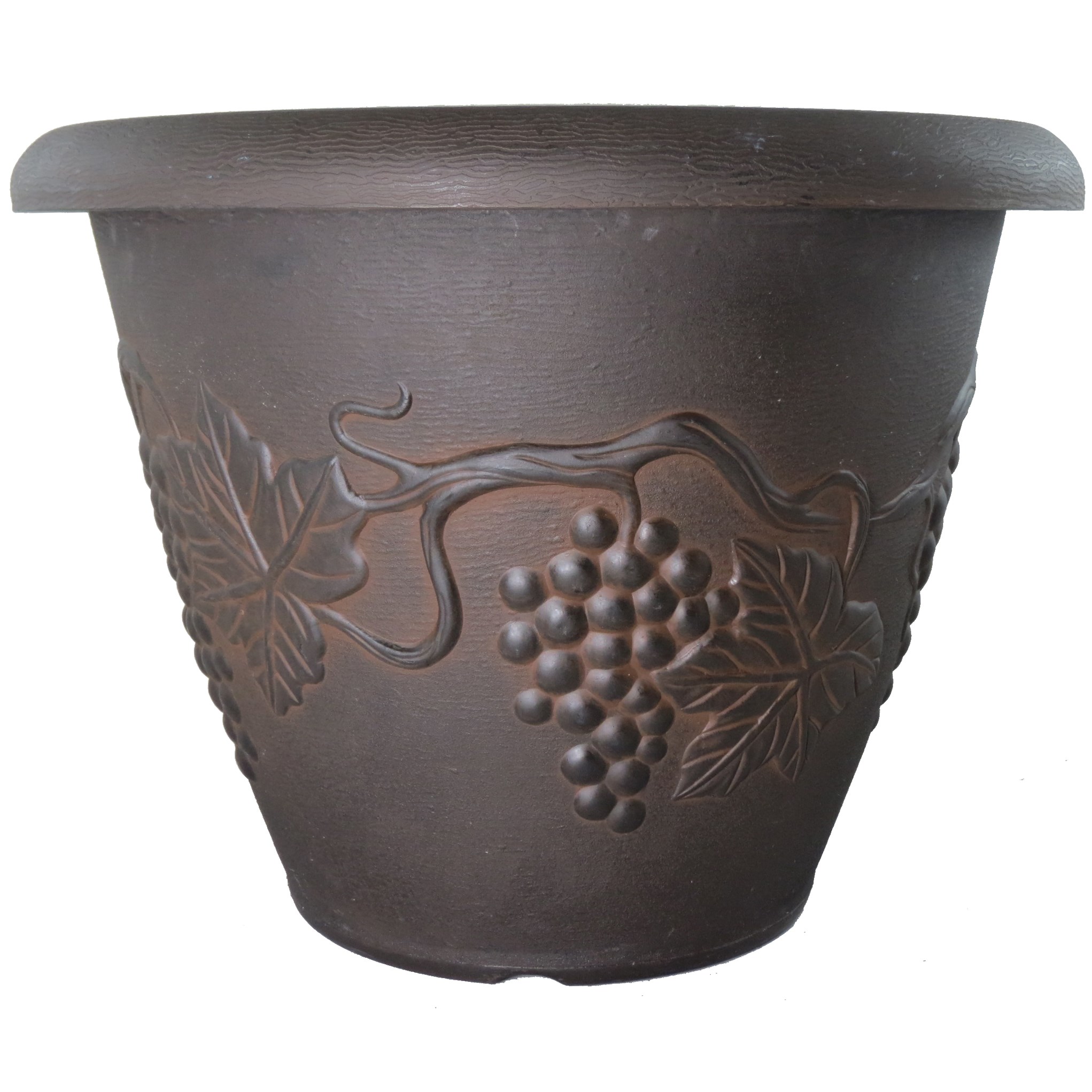 Grower Select 21.00 Grapevine Pot Black With Bronze Wash Each